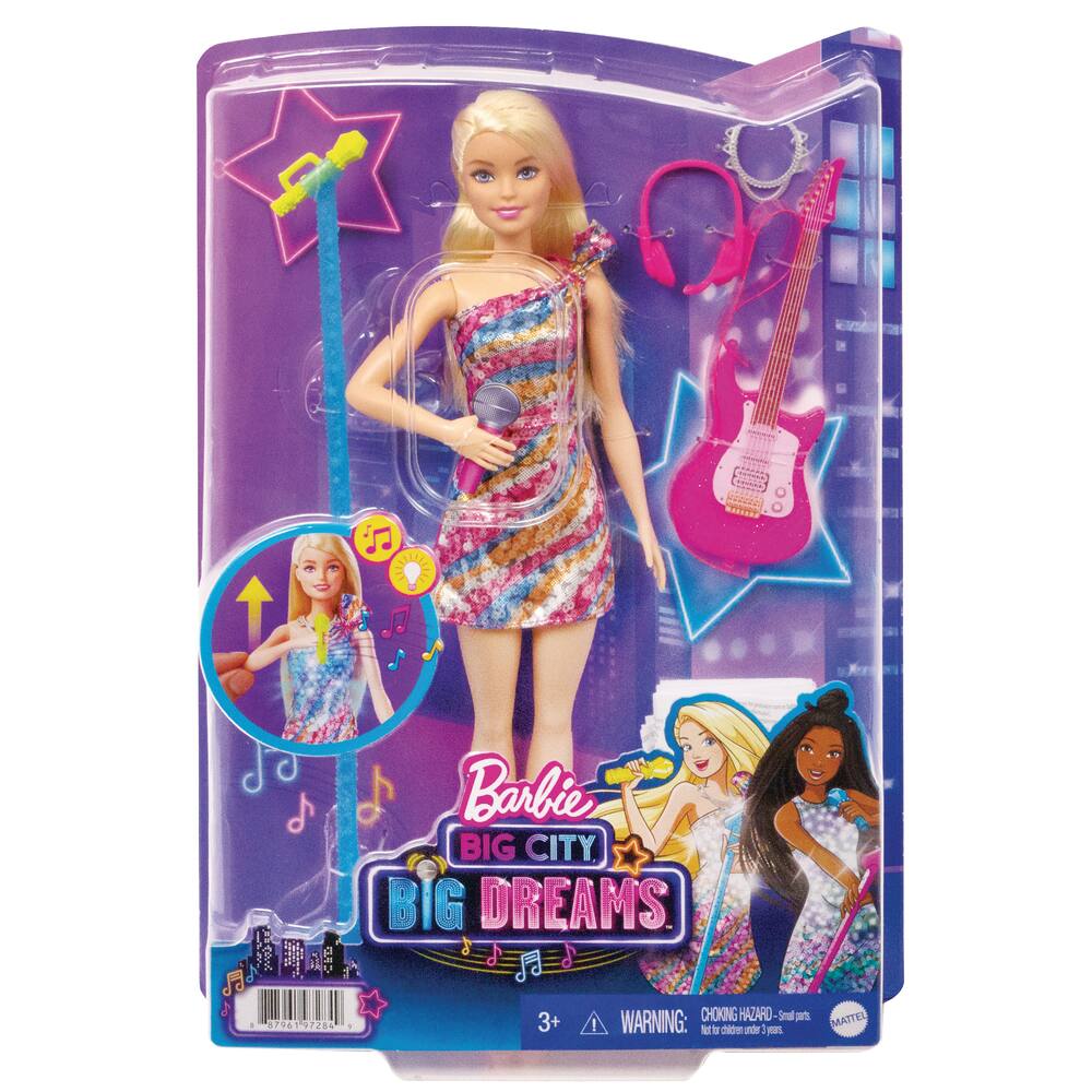 Barbie Big City, Big Dreams™ Singing “Malibu” Doll with Music, Light up ...