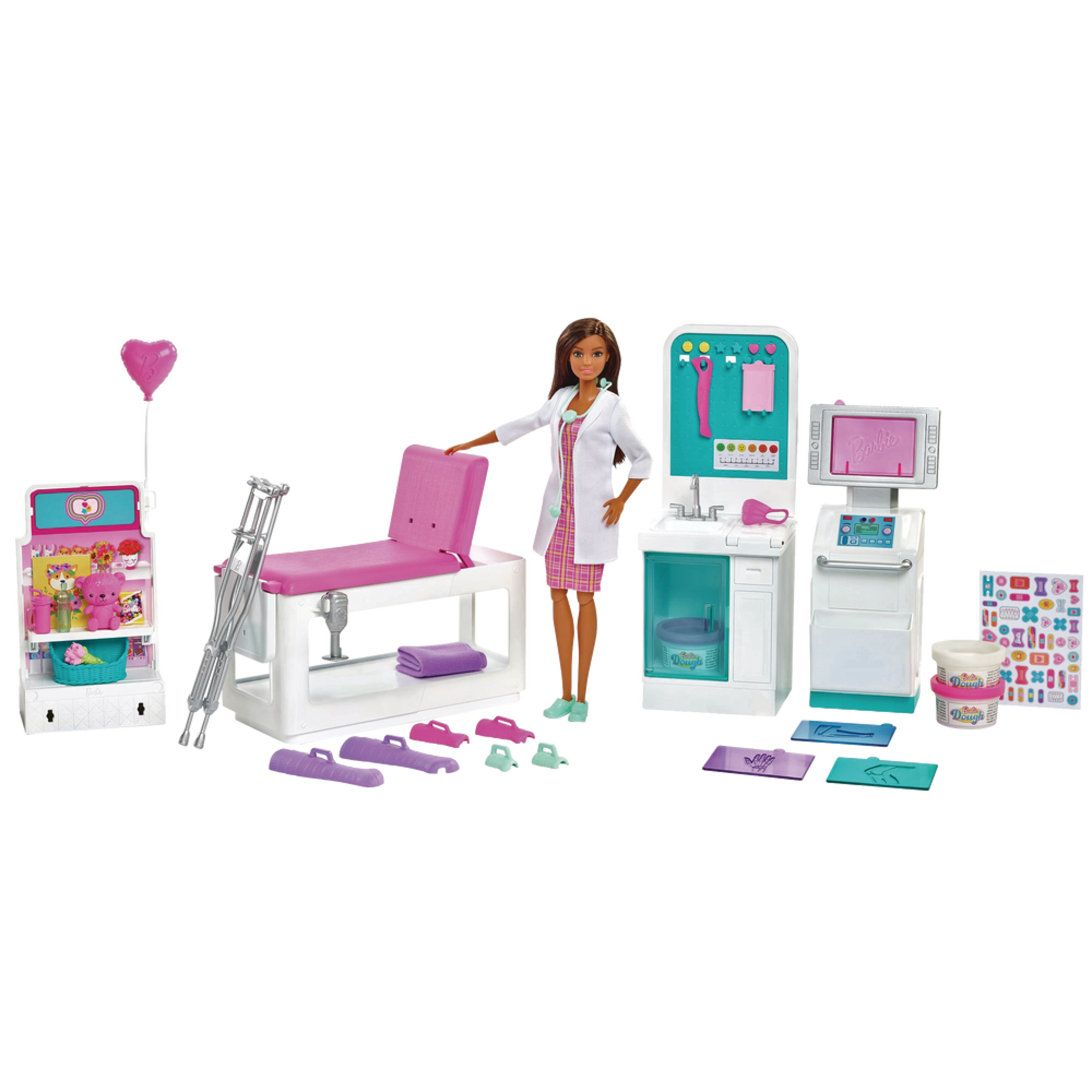 Barbie® Fast Cast Clinic™ Playset with Brunette Barbie Doctor Doll, 30 ...