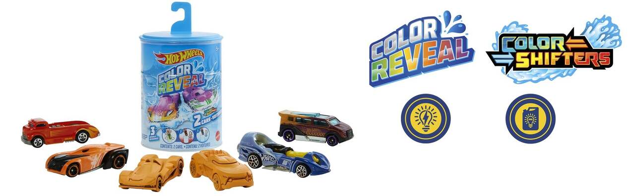 Hot Wheels Color Reveal Die-Cast 2-Pack, Color Changing Toy Car au meilleur  prix sur