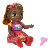 Baby Alive Grows Up (Sweet), Black Hair, 75+ sounds,  Growing & Talking Baby Doll, Age 3+ Front_Three_Fourths_Angled_Right