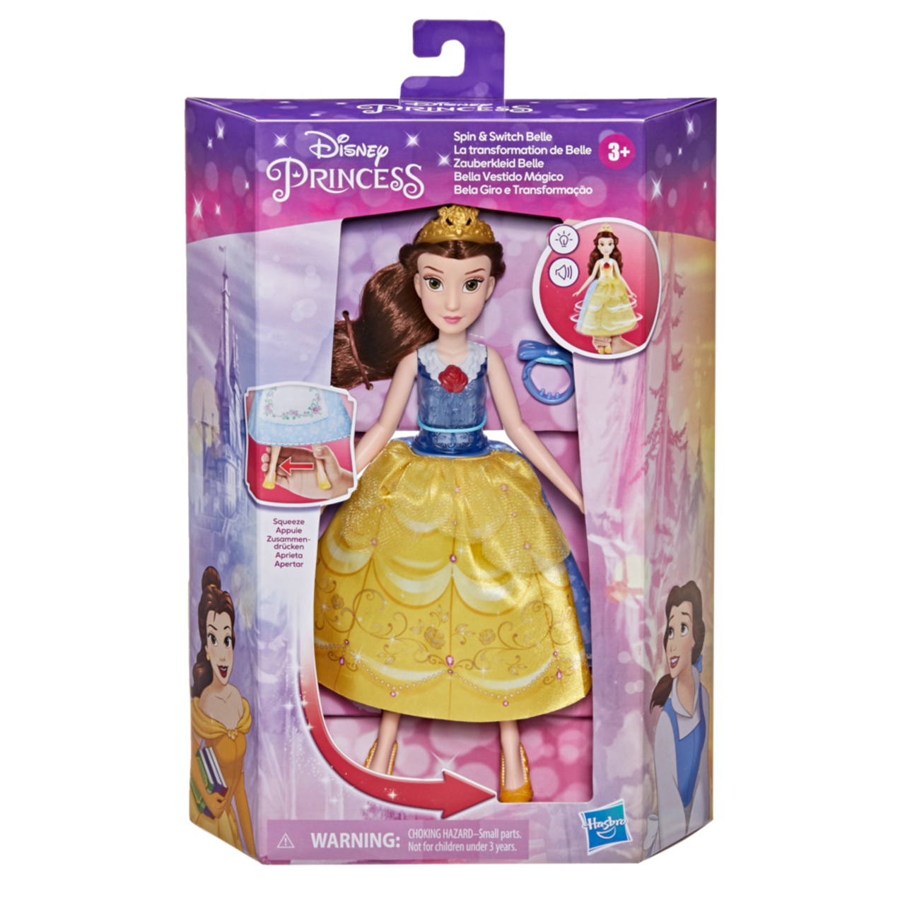 Poupée Belle Disney Princess Spin and Switch, 3 ans et plus