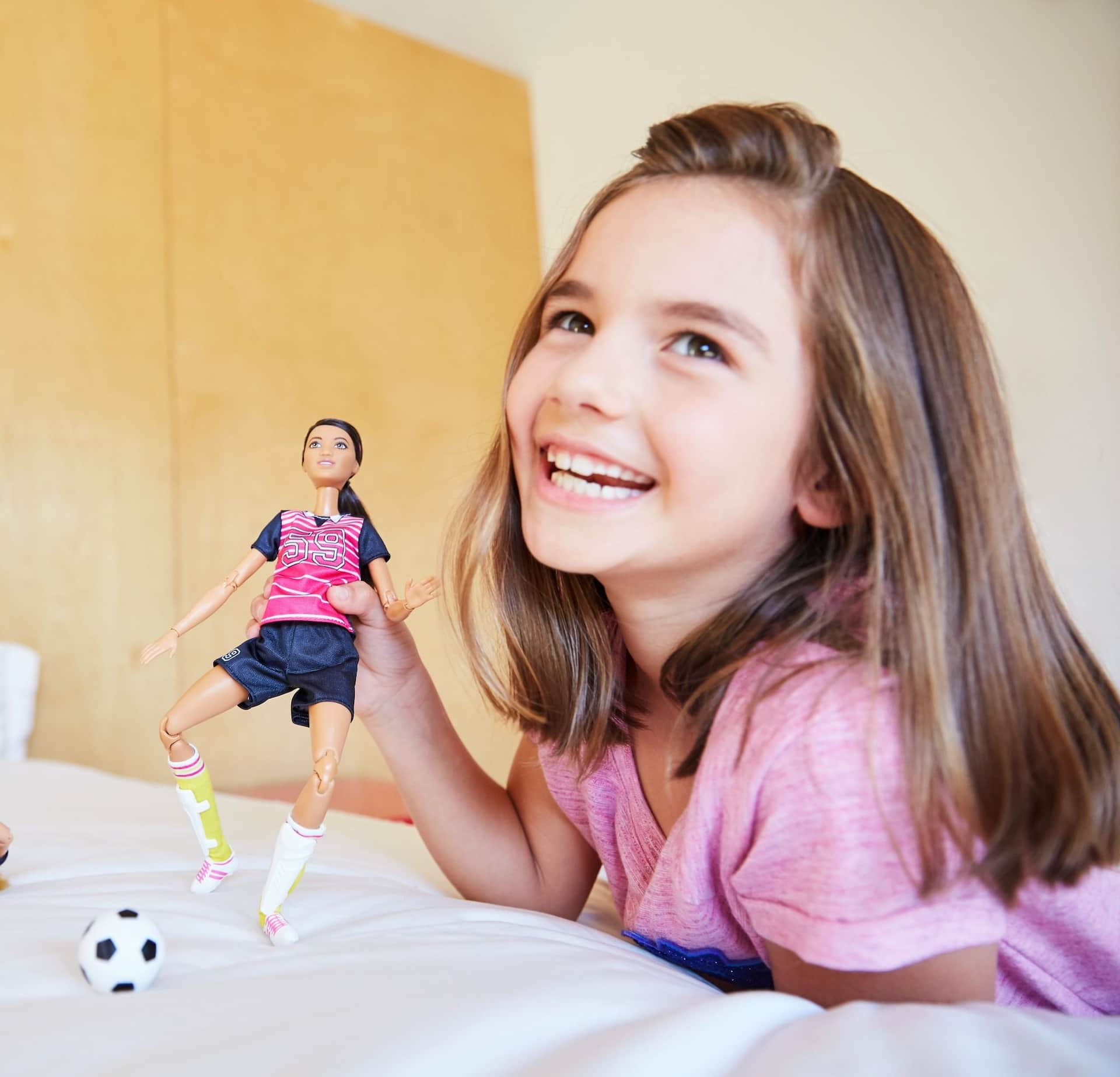 Barbie made to move soccer on sale