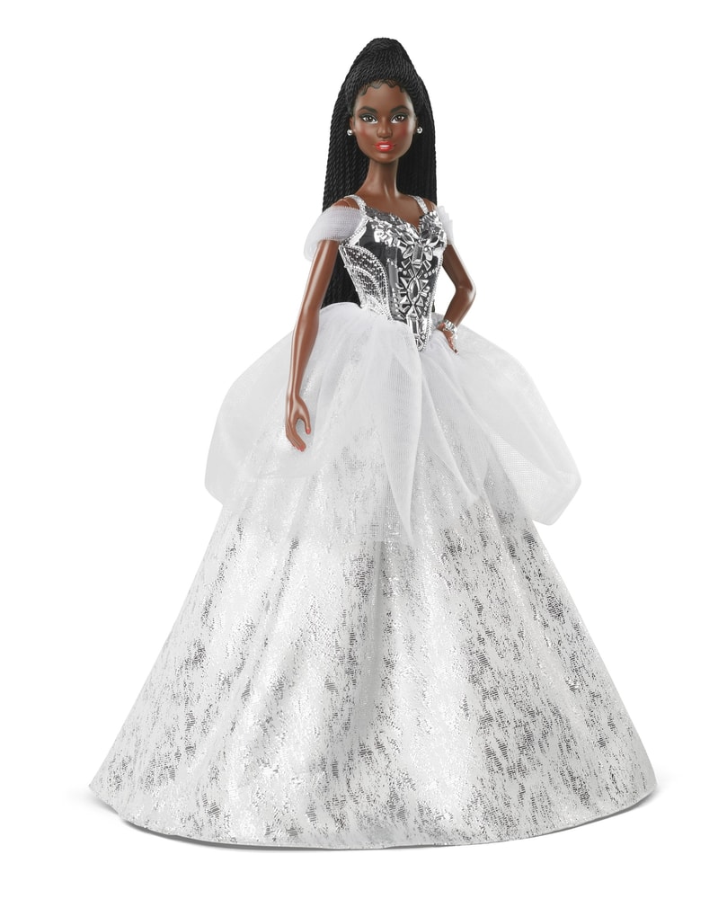 2021 Holiday Barbie™ Doll, African American, Silver Gown, Certificate ...