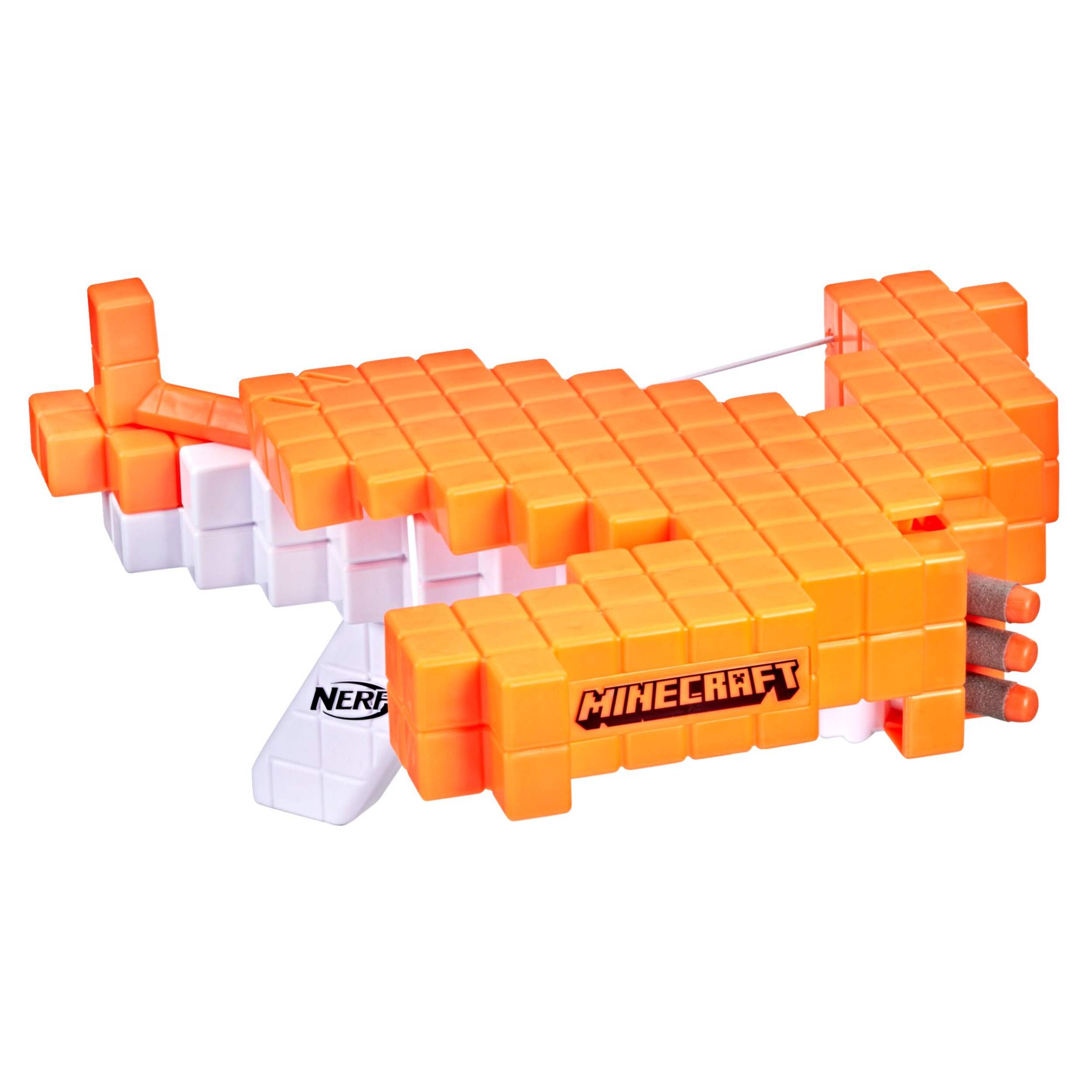 NERF Minecraft Pillager's Dart-Blasting Crossbow, 3 Official Nerf Elite Darts, Age 4+ Front_Angled_Right