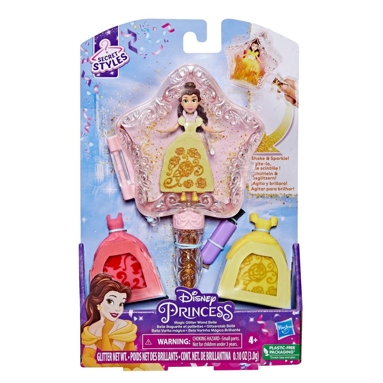 Disney Princess Secret Styles Magic Glitter Wand Doll, Assorted
