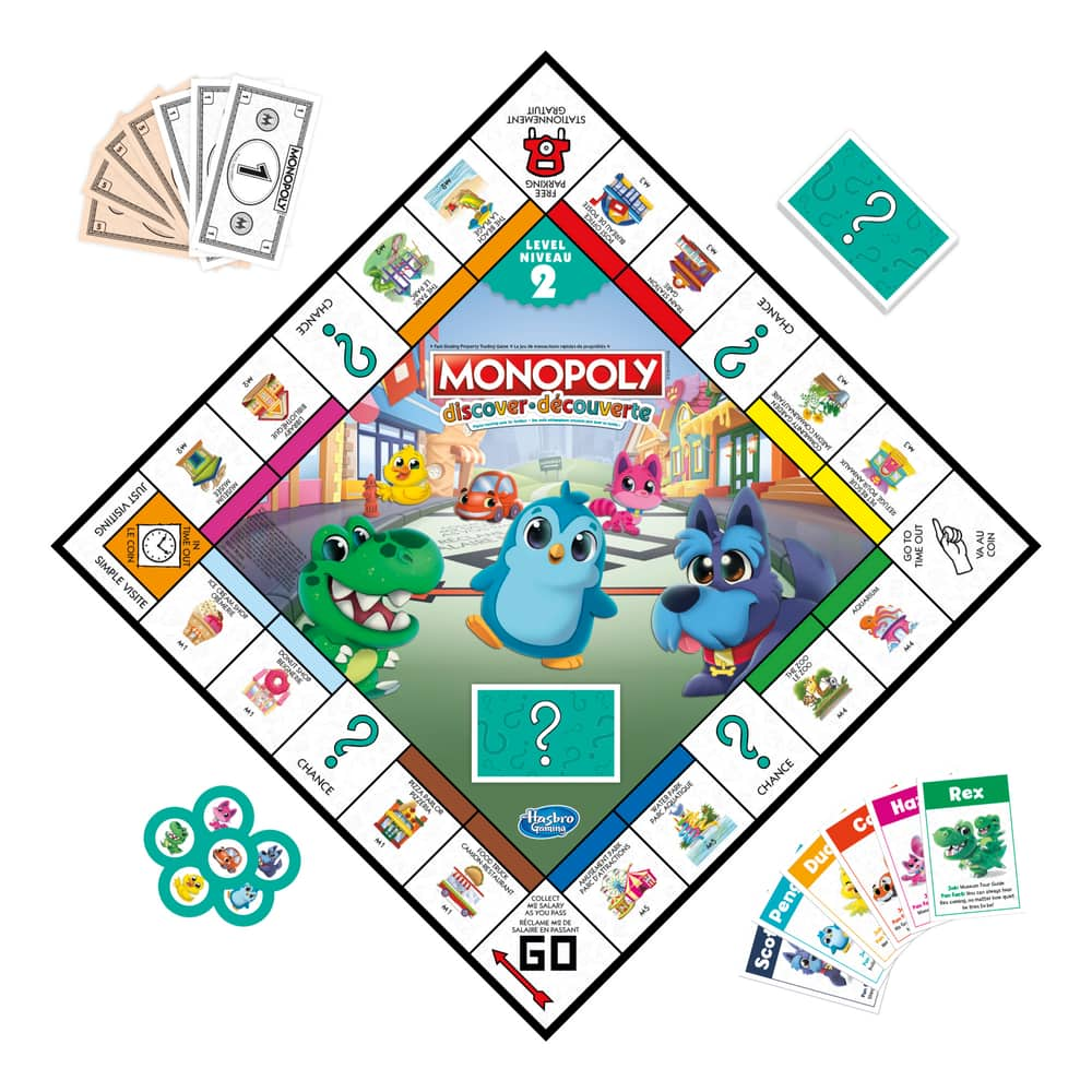 Monopoly Discover Board Game for Kids Ages 4+, 2Sided Gameboard