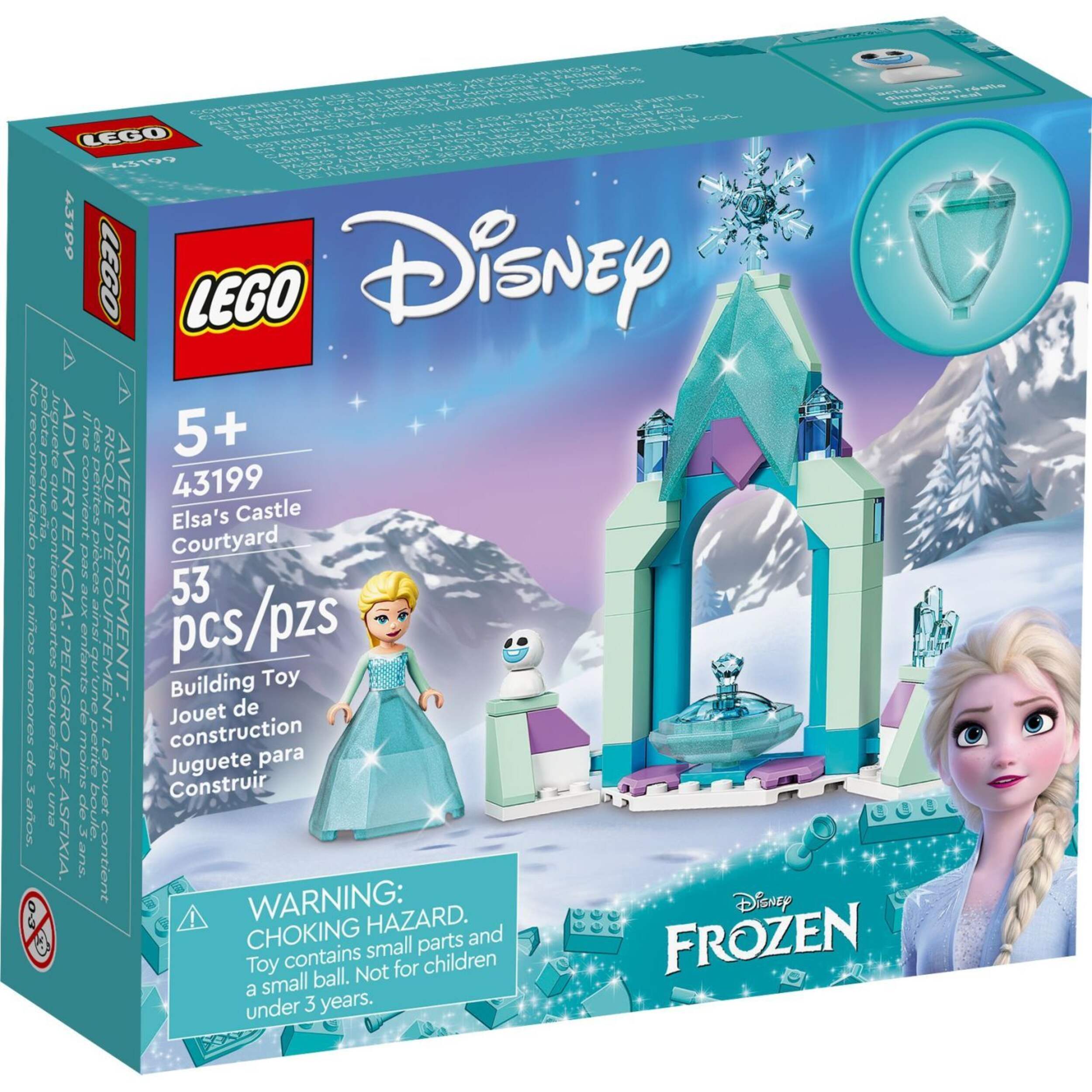 LEGO Disney, La cour du château d’Elsa, 43199, 53 pcs, 8 ans et plus Front_Angled_Right