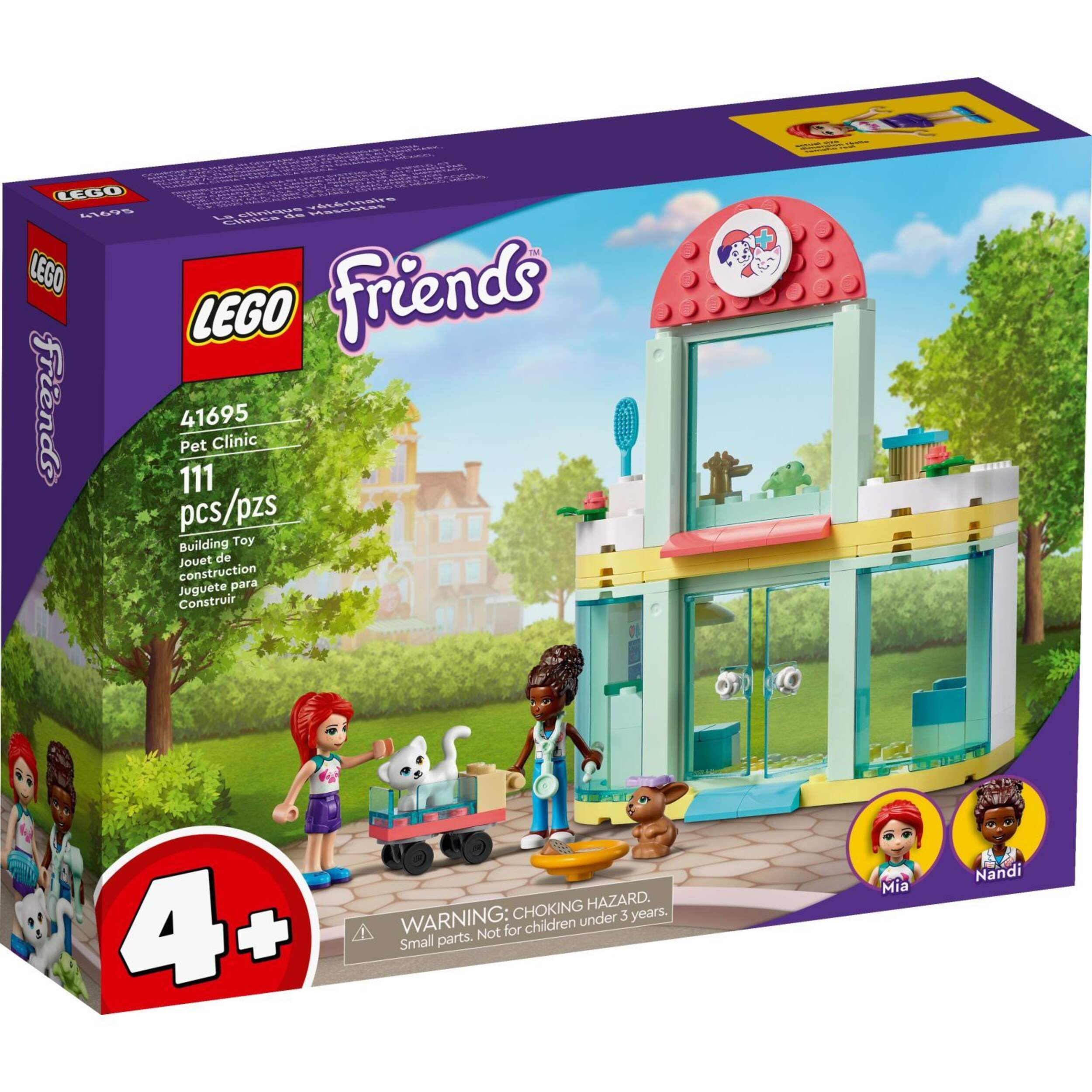 LEGO® Friends Pet Clinic - 41695, 111 pcs, Age 6+ Front_Angled_Right