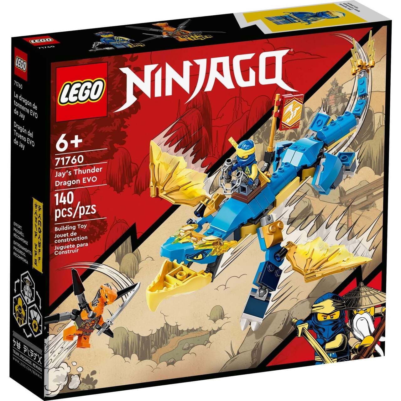 LEGO NINJAGO Le dragon de tonnerre EVO de Jay, 71760, 140 pcs, 7