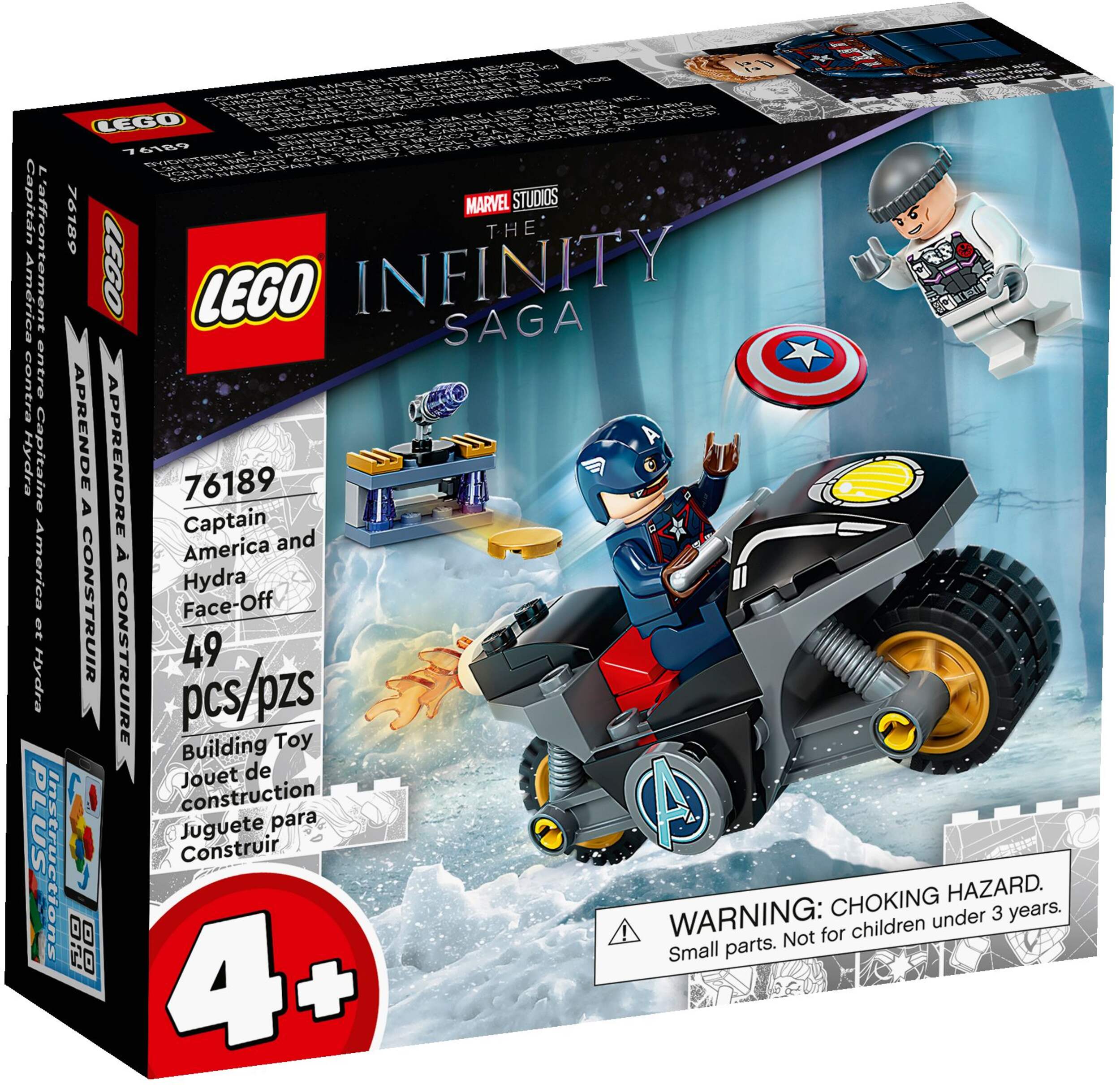 LEGO® Marvel Captain America and Hydra Face-Off - 76189, 49 pcs, Age 4+ Front_Angled_Right