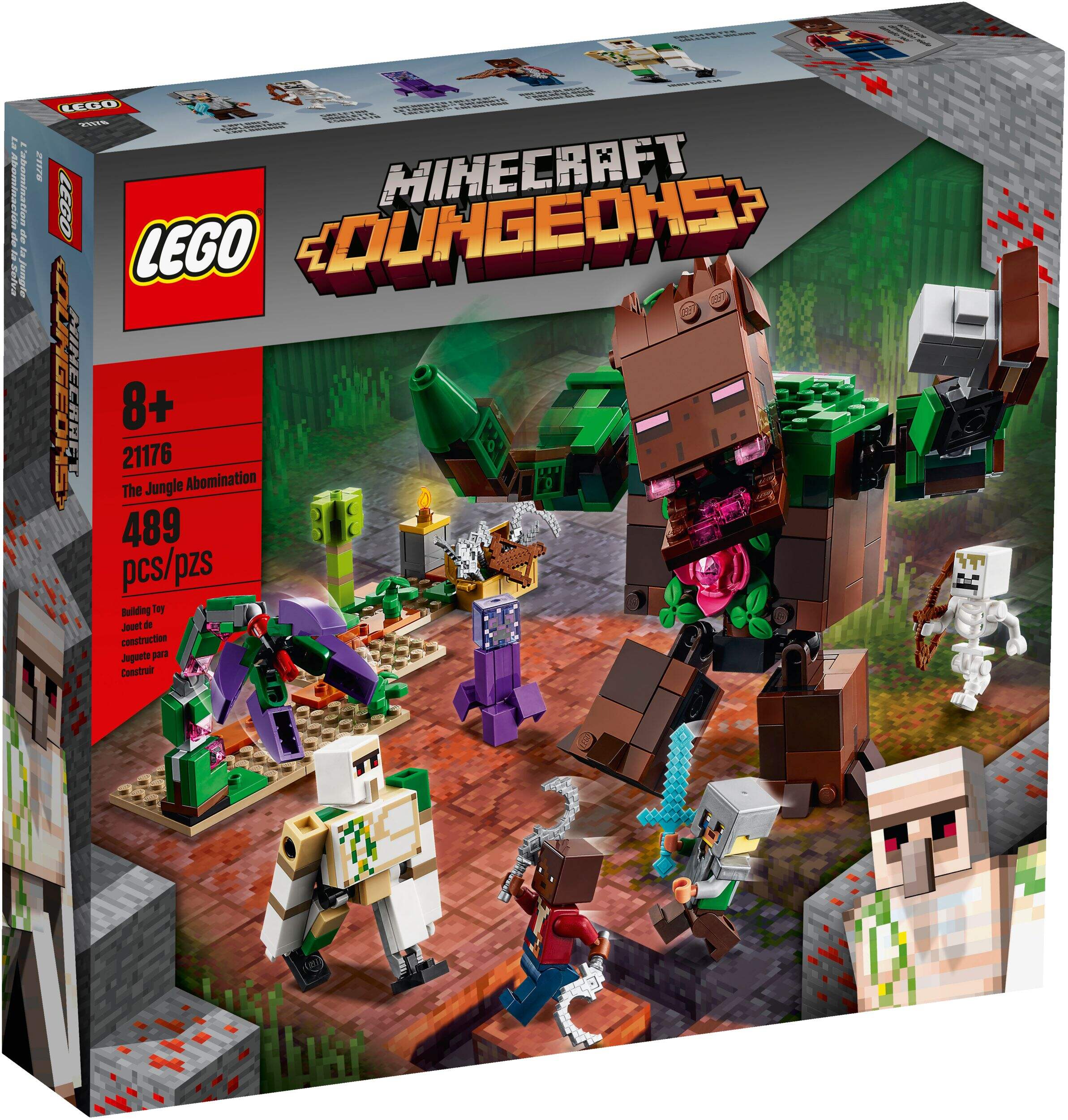 LEGO® Minecraft™ The Jungle Abomination - 21176, 489 pcs, Age 5+ Front_Angled_Right
