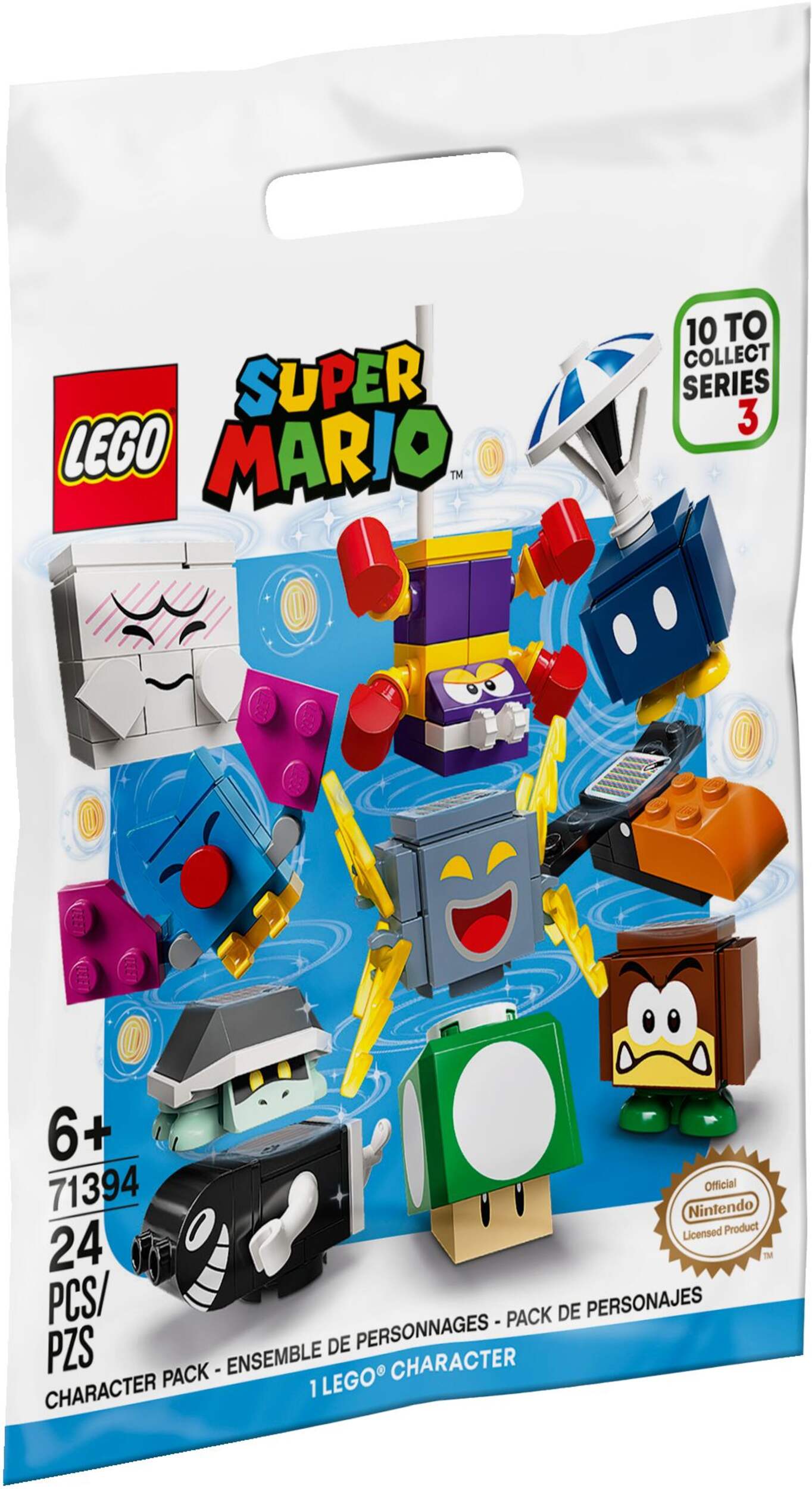LEGO® Super Mario™ Character Packs – Series 3 - 71394, 24 pcs, Age 6+ Front_Angled_Right