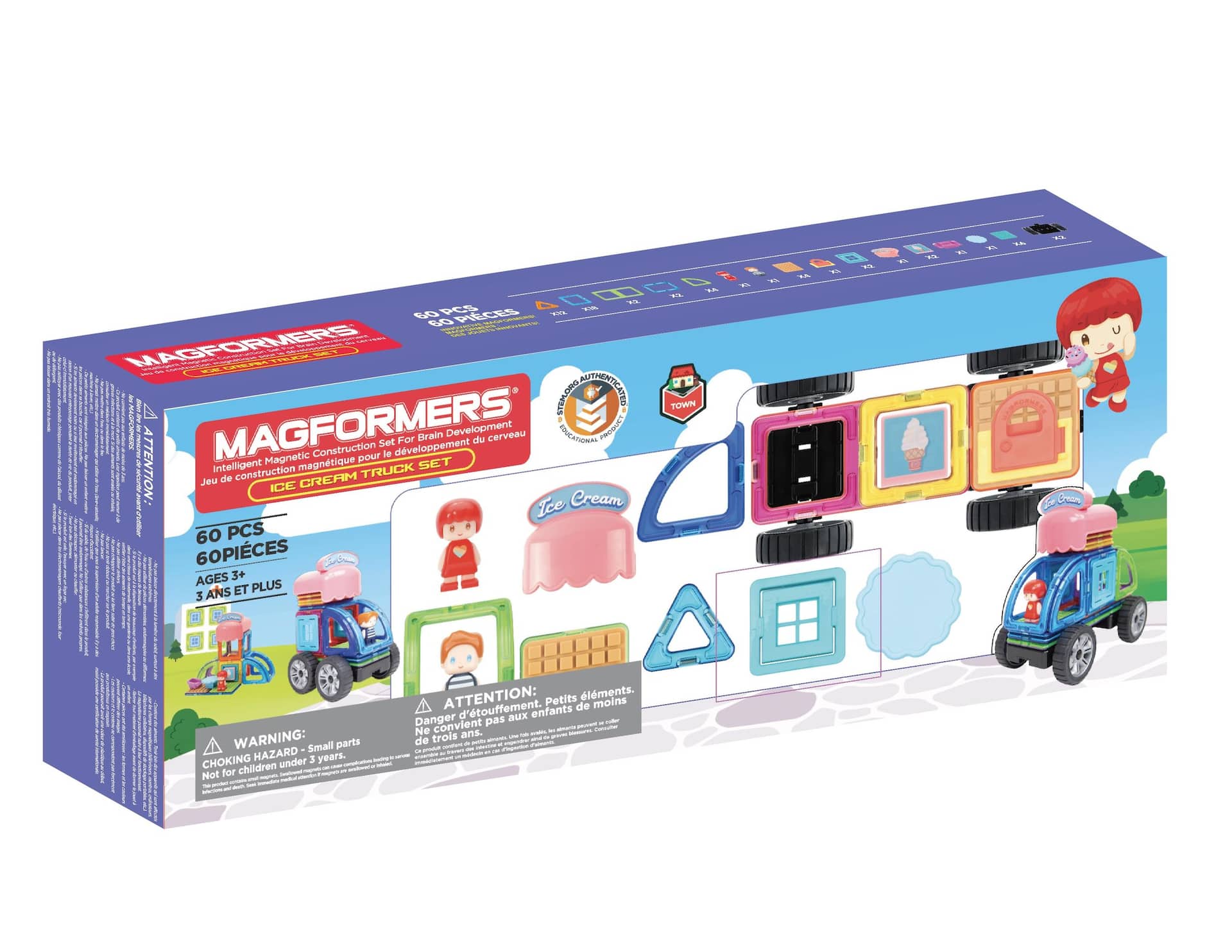 Magformers Ice Cream Truck Magnetic Construction Set, 60-pc, 60 pcs, Age 6+