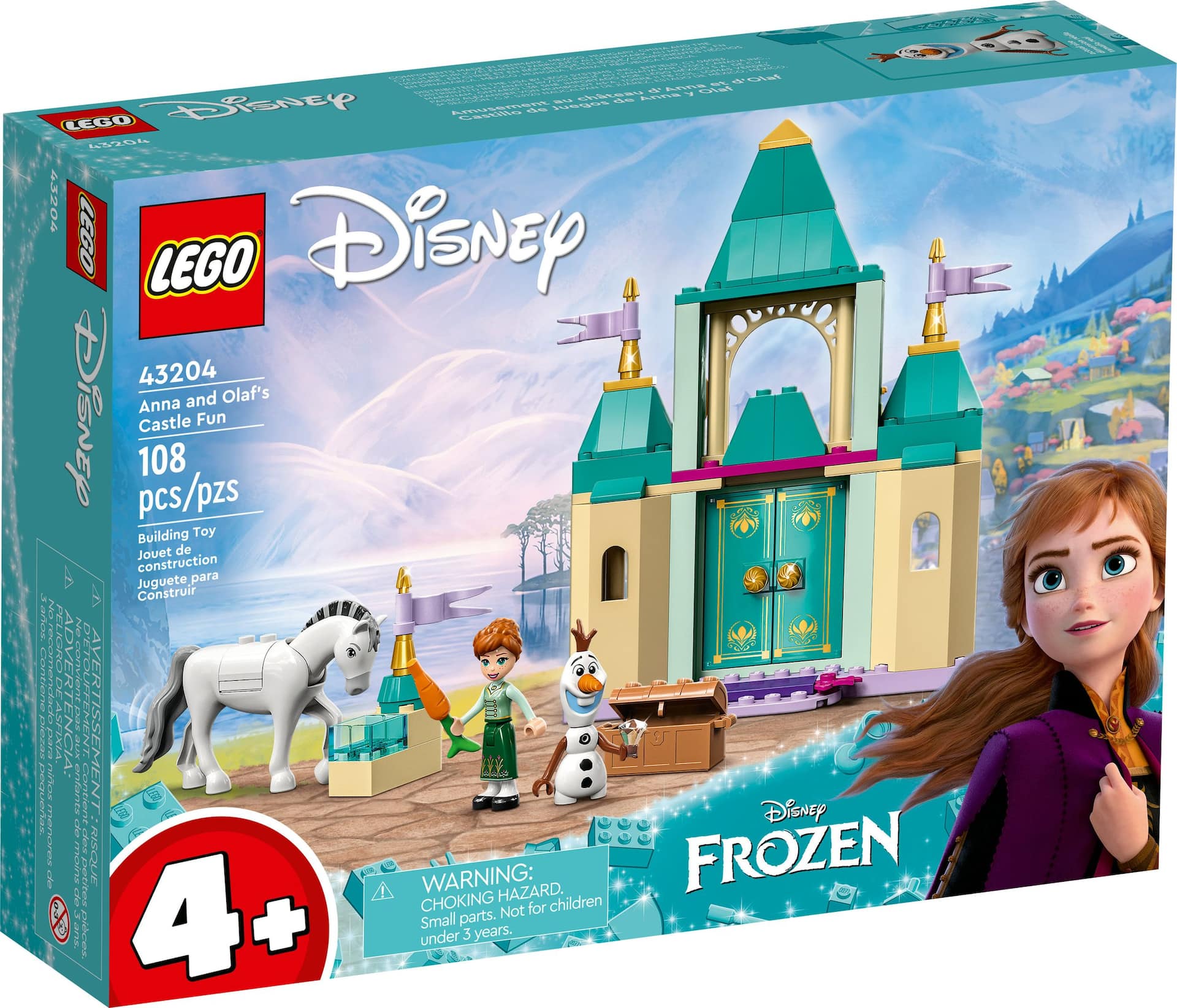 LEGO® 43204 Disney Anna and Olaf’s Castle Fun Set, Ages 4+, 108-pc
