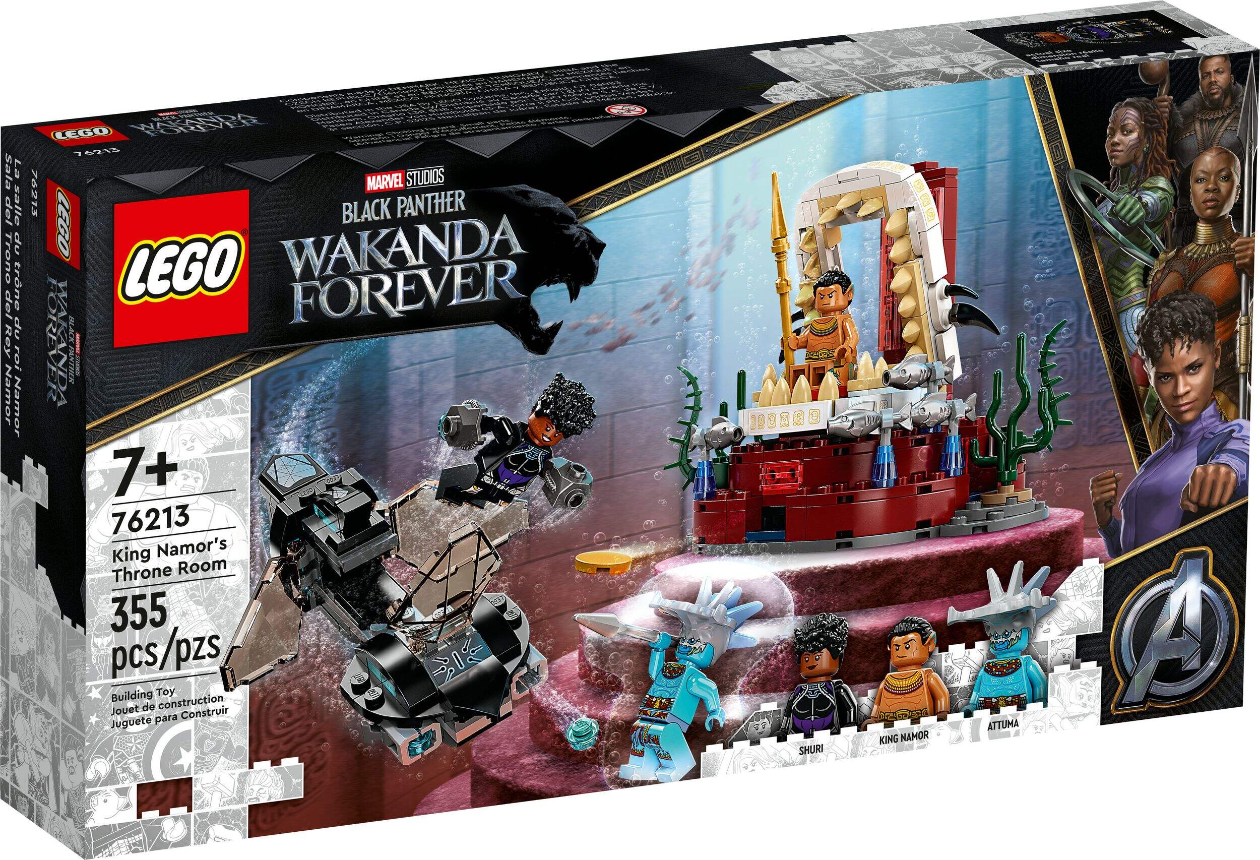LEGO® 76213 Marvel King Namor’s Throne Room Front_Angled_Right