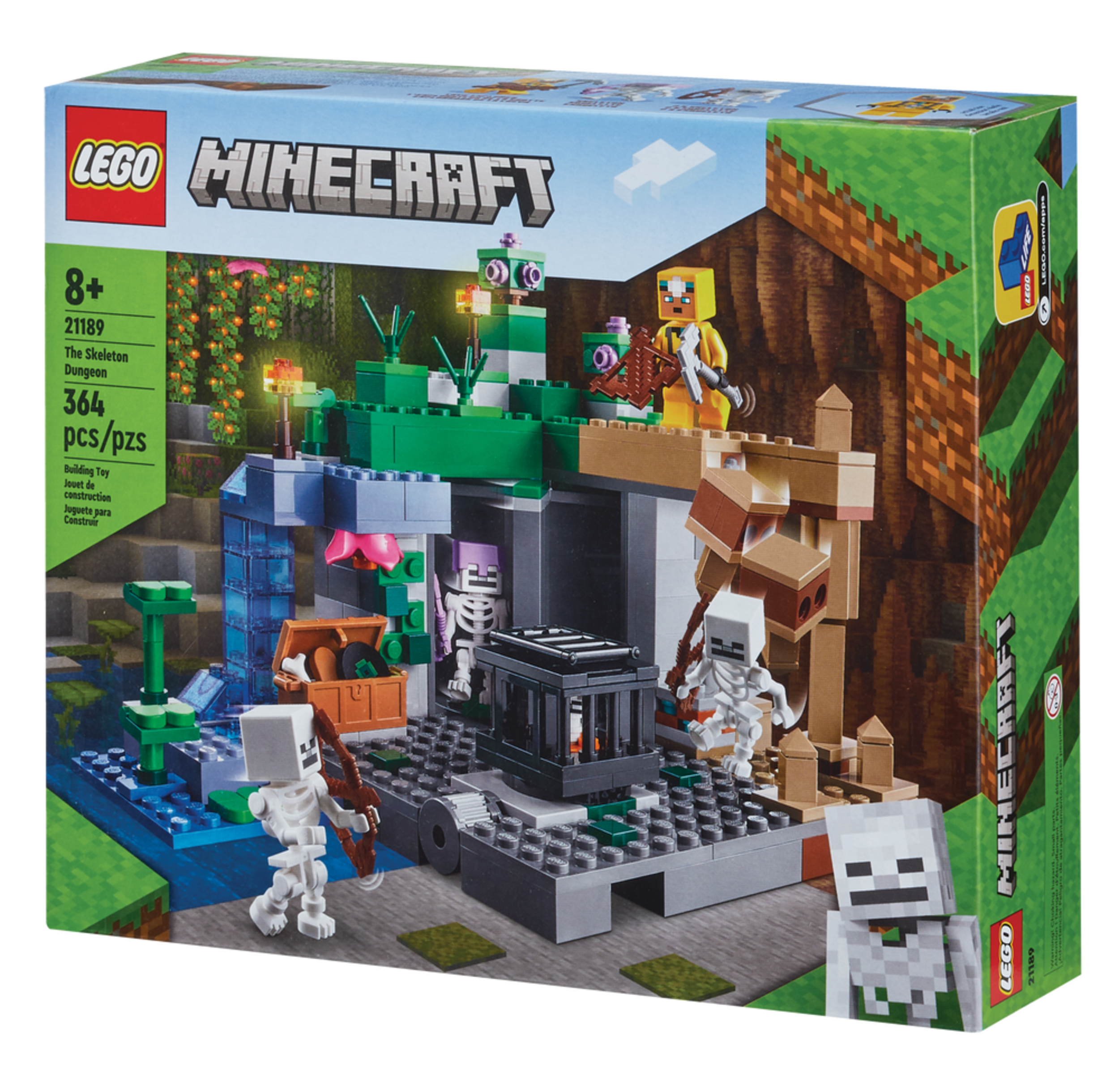 LEGO® 21189 Minecraft The Skeleton Dungeon Front_Three_Fourths_Angled_Left