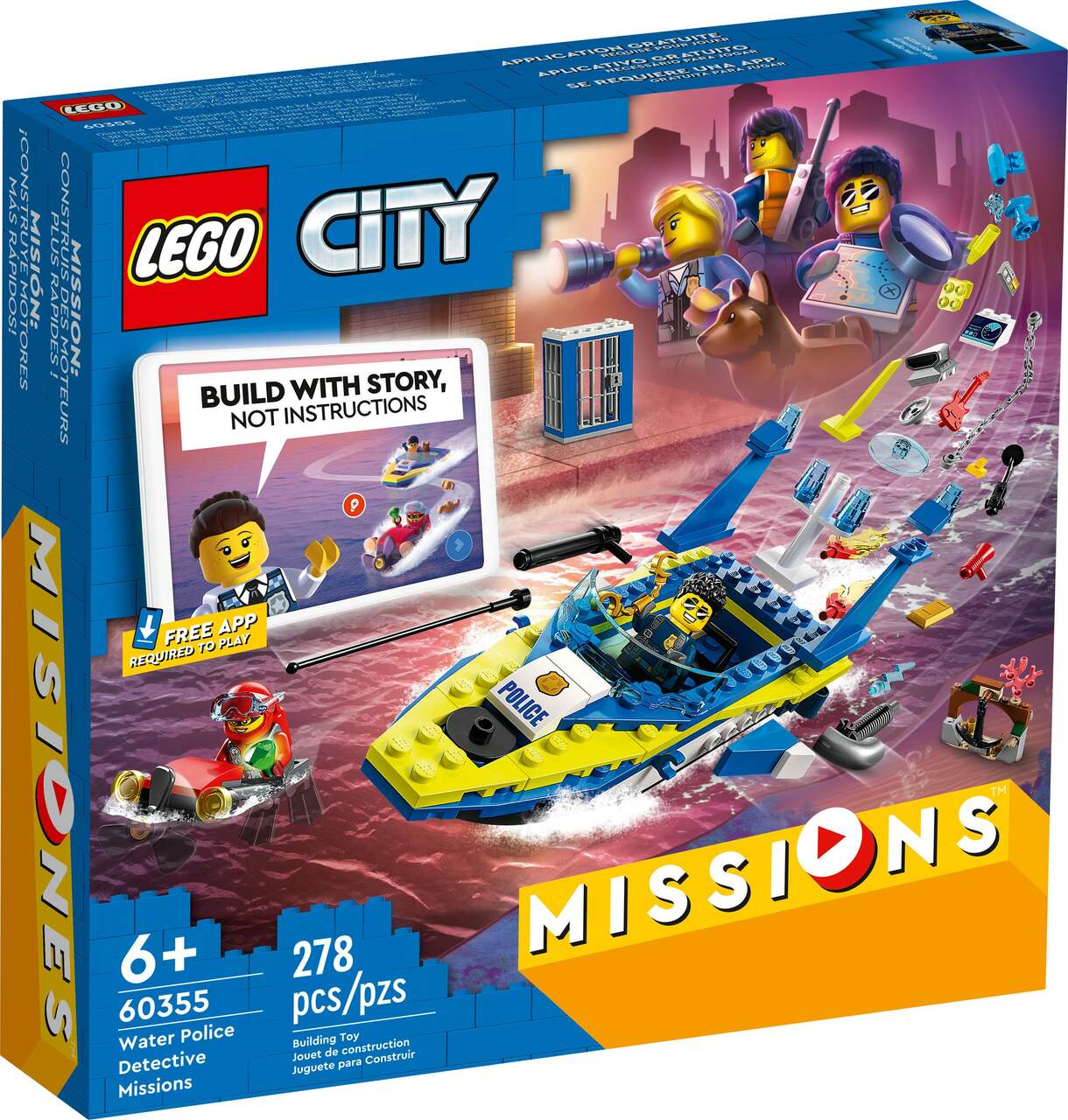 LEGO City, Ensemble de jeu Missions de détective de la police nautique,  60355, 6 ans et plus