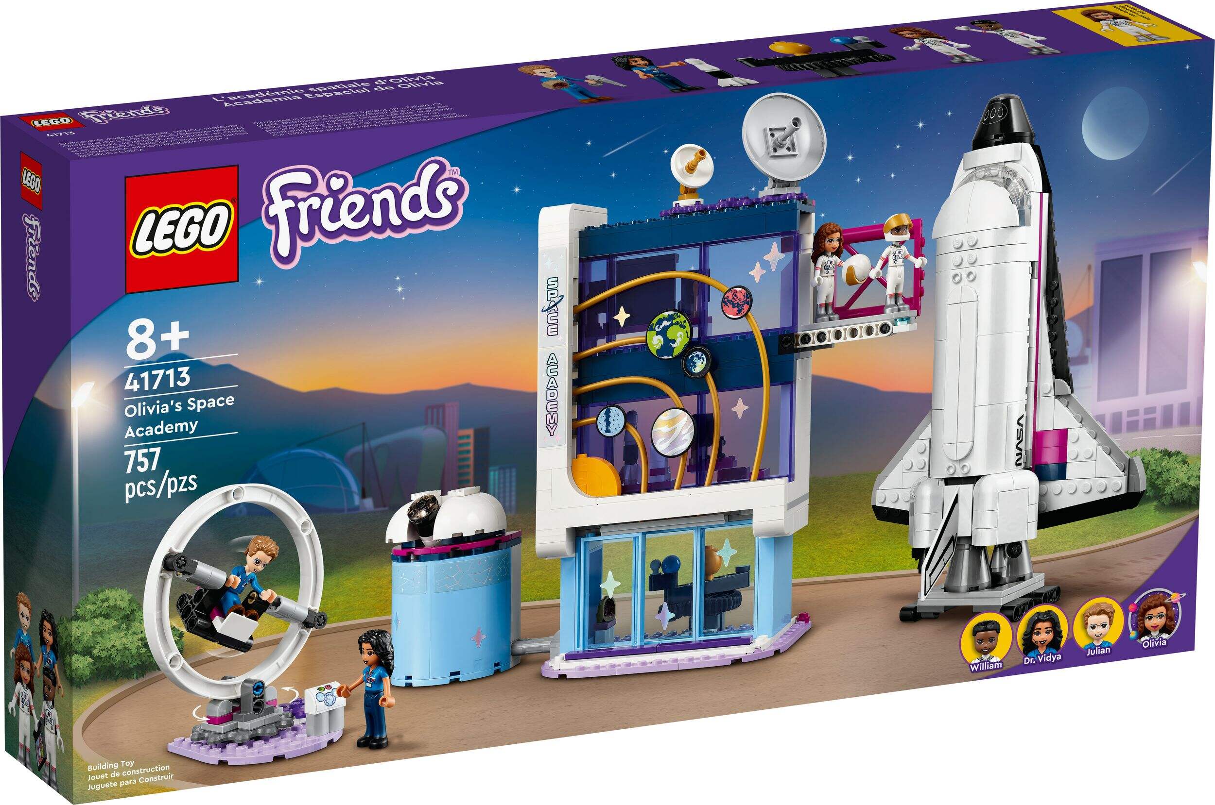LEGO® 41713 Olivia’s Space Academy Buildable Playset, Ages 8+ Front_Three_Fourths_Angled_Right