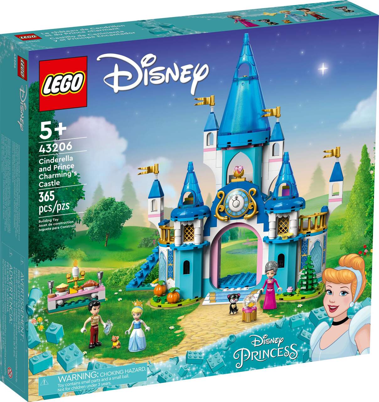 LEGO® 43206 Disney Cinderella and Prince Charming's Castle Set, Ages 5+