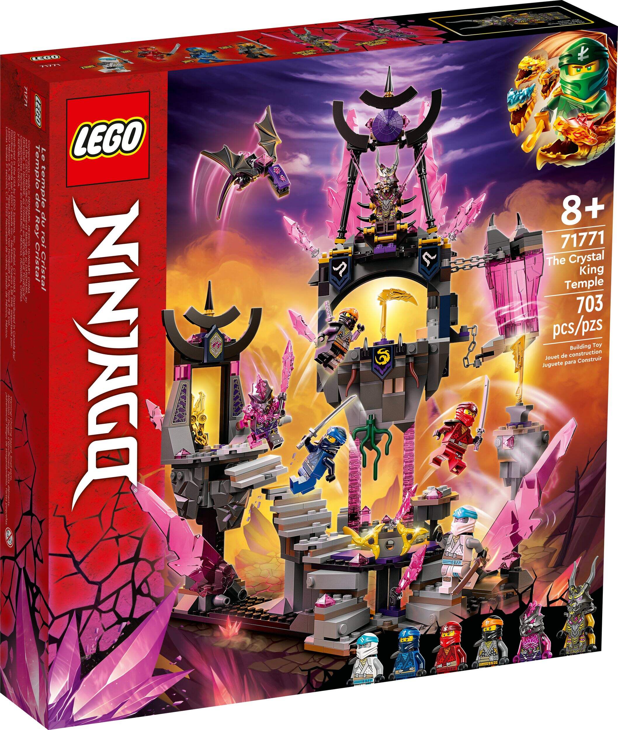 LEGO® NINJAGO® The Crystal King Temple - 71771, Ages 8+ Front_Angled_Right