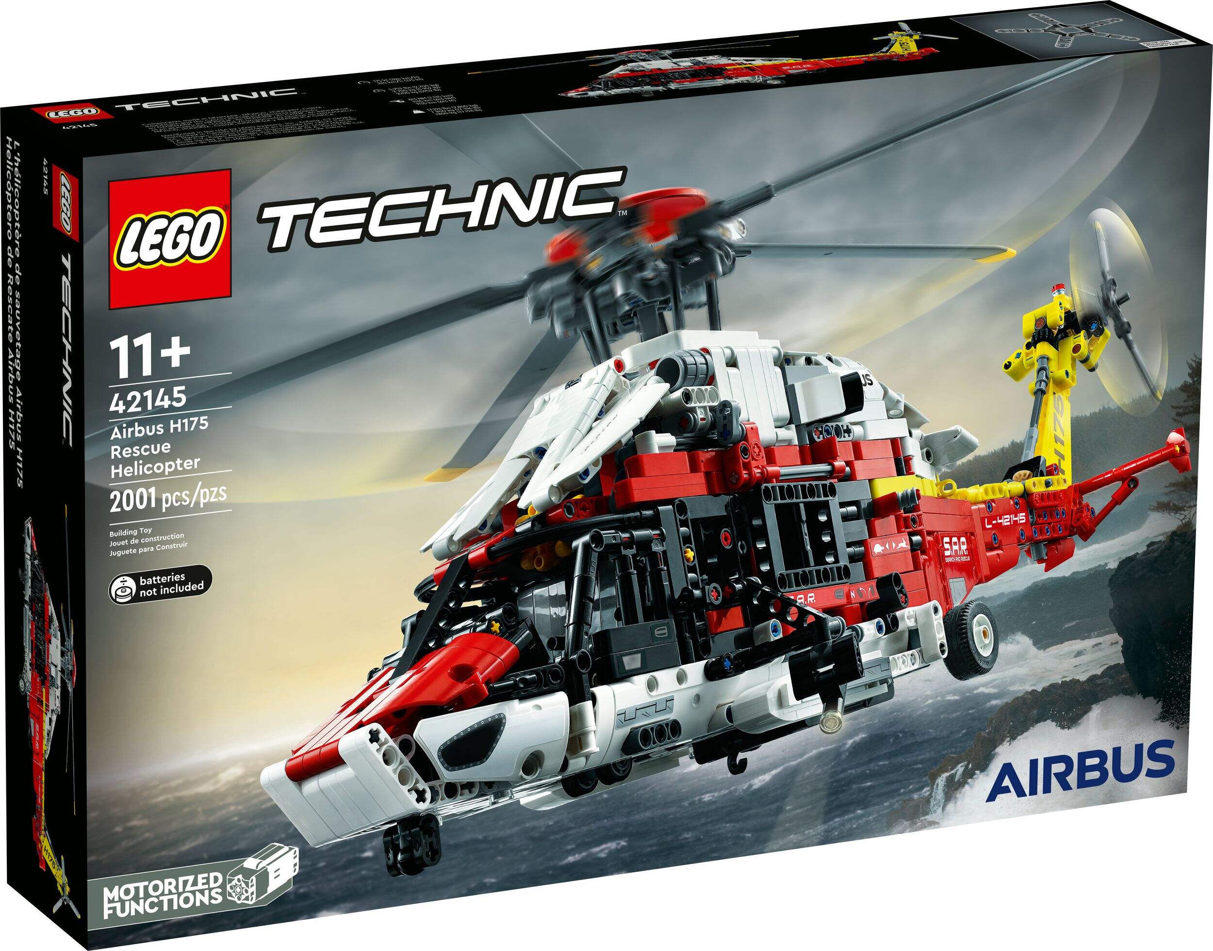 LEGO® Technic™ Airbus H175 Rescue Helicopter - 42145, 2001-pcs, Ages 11+ Front_Angled_Right