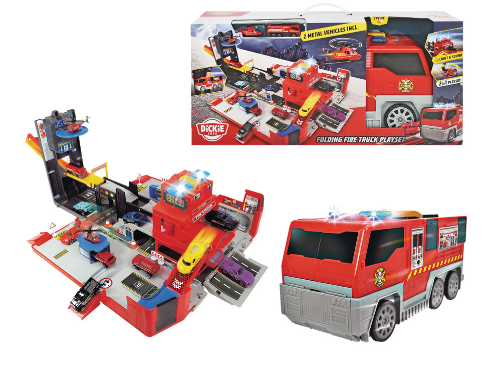 Dickie Toys Fire Truck Folding Playset, Ages 3+ Canadian Tire