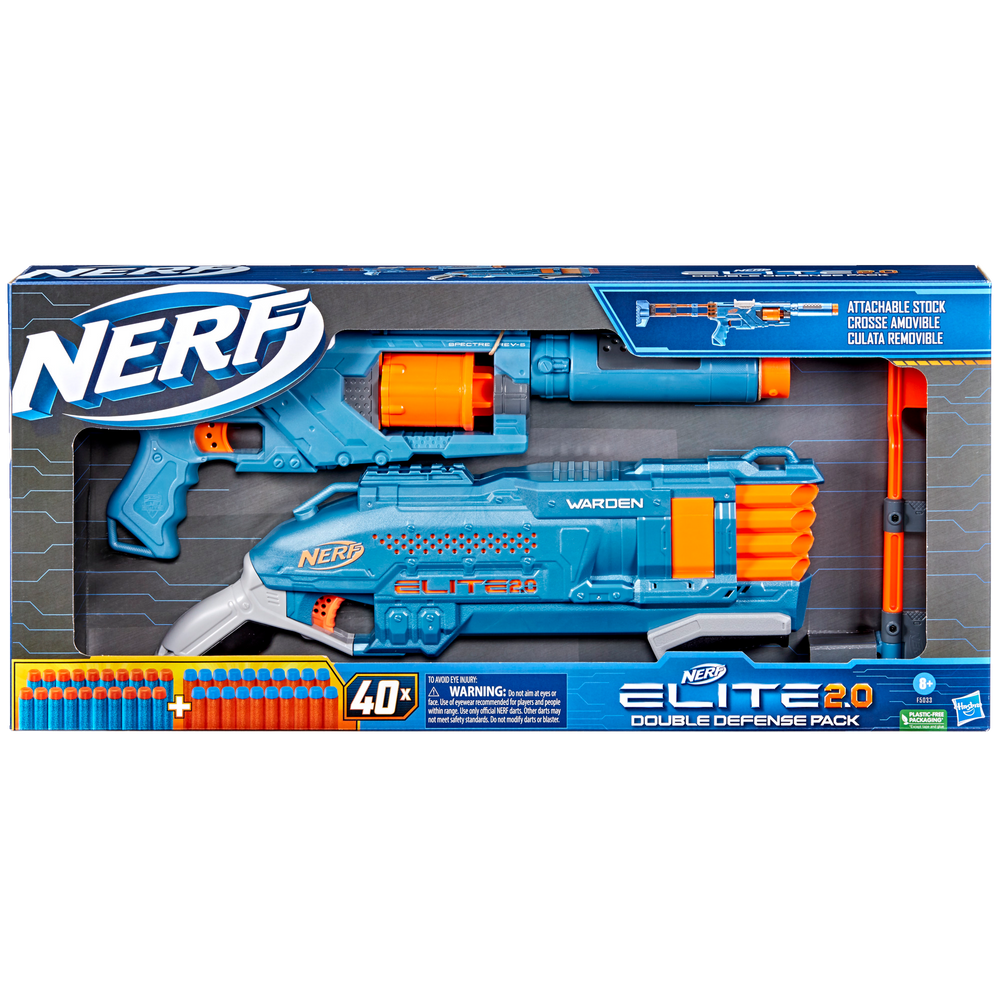NERF Elite 2.0 Spectre Warden Double Defense Pack, Ages 8+ Canadian Tire
