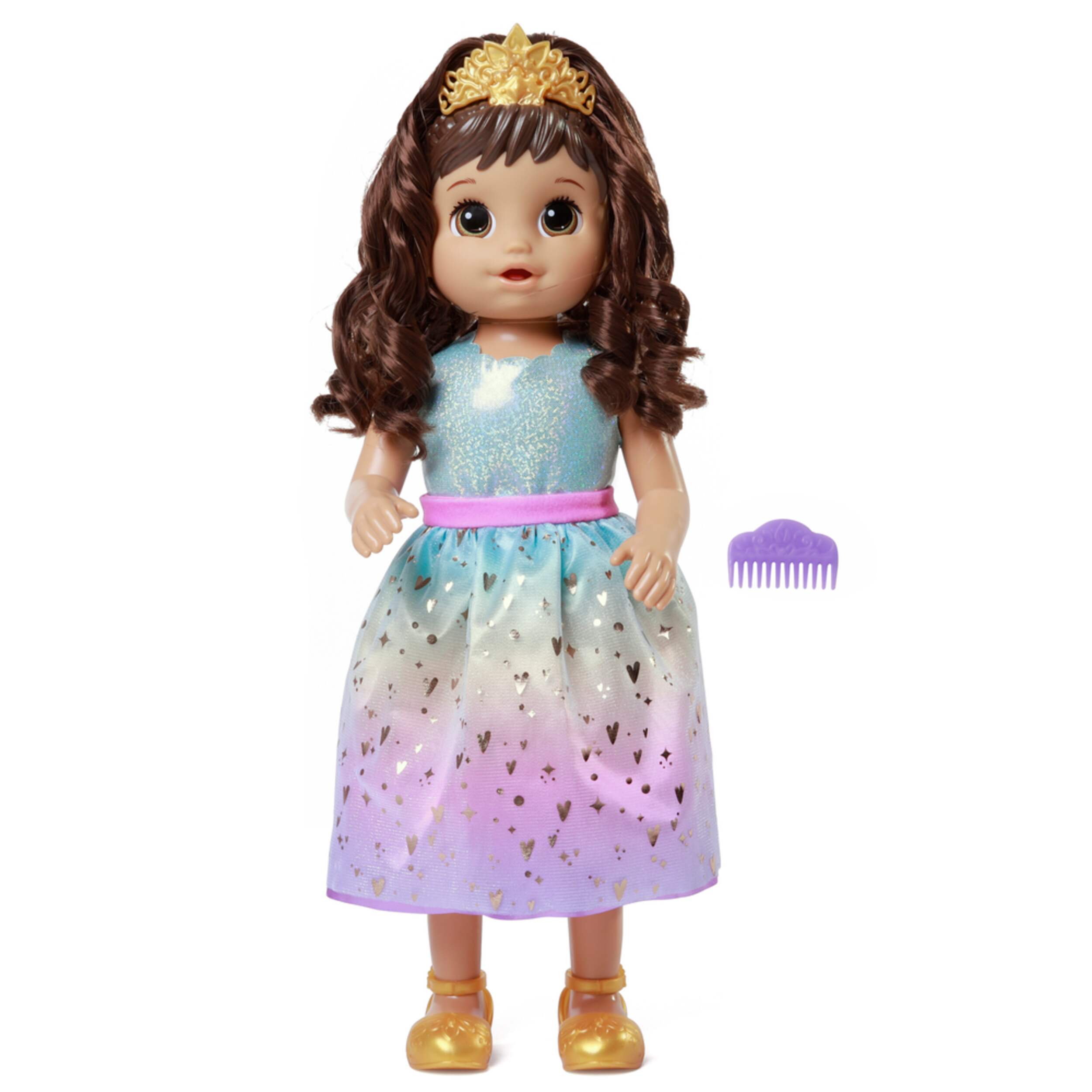 Baby Alive Princess Ellie Grows Up! Growing Talking Baby Doll, Brown