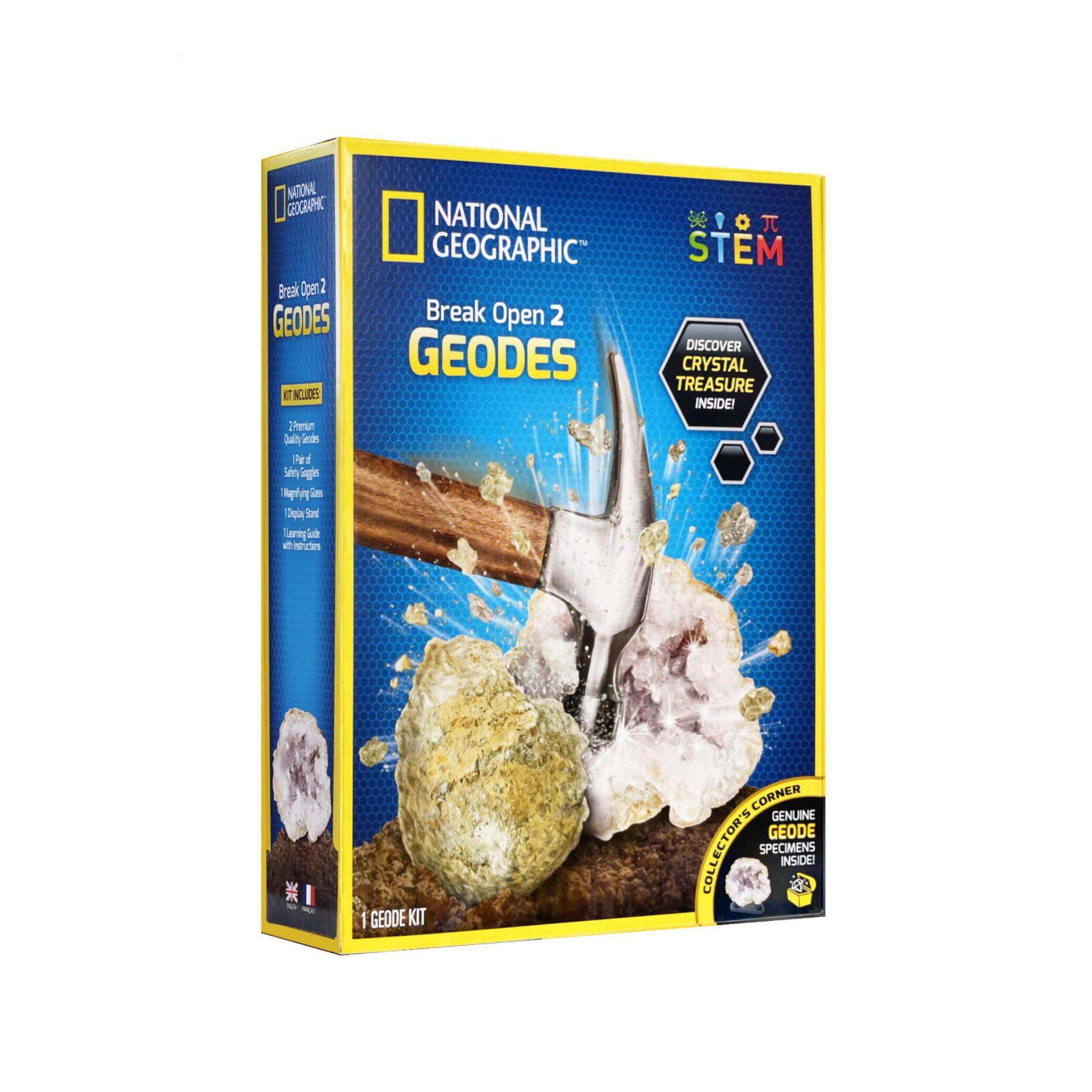 National Geographic Break Open 2 Geodes, Ages 8+ Front_Three_Fourths_Angled_Right
