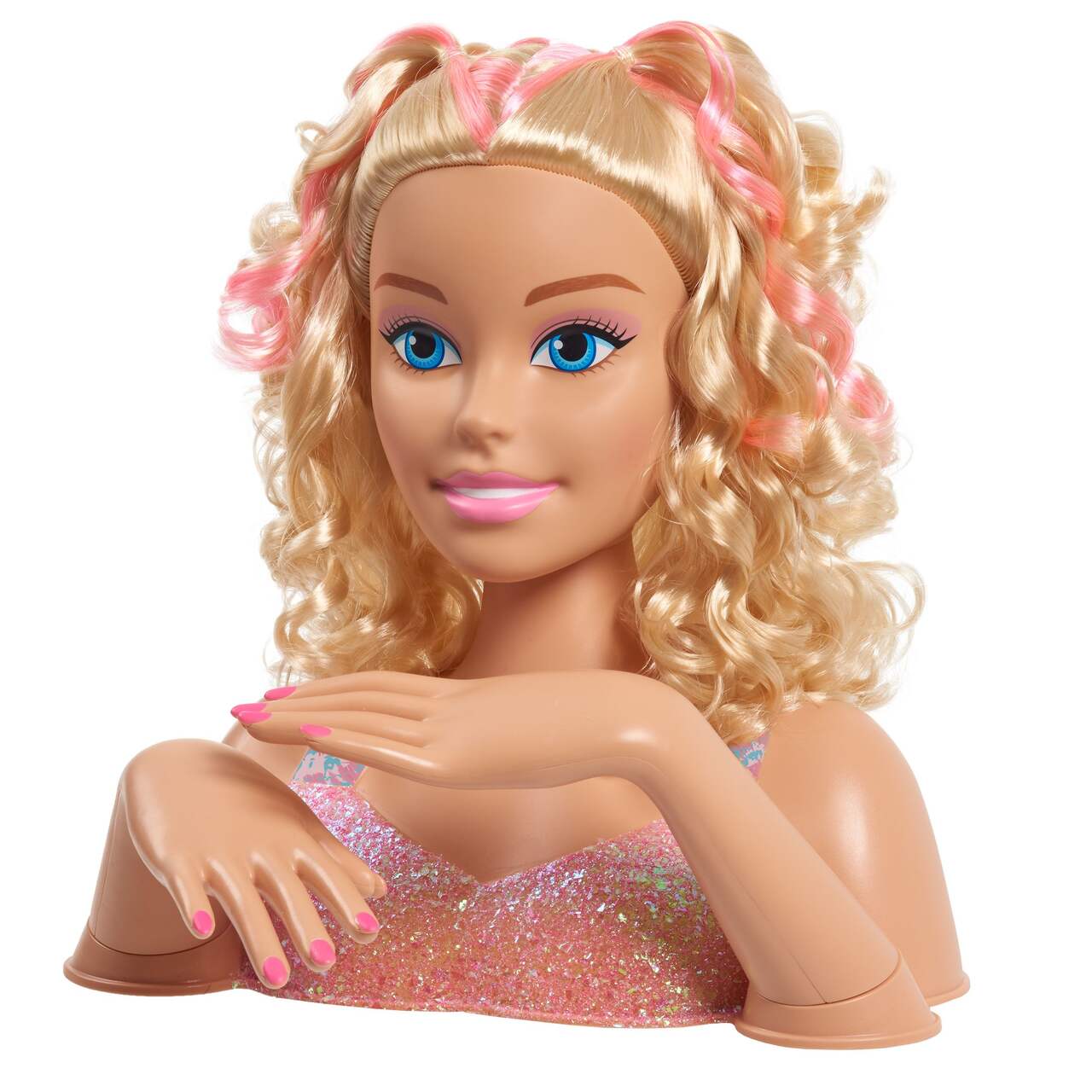 Barbie Tête à coiffer, cheveux blonds, 20 accessoires colorés