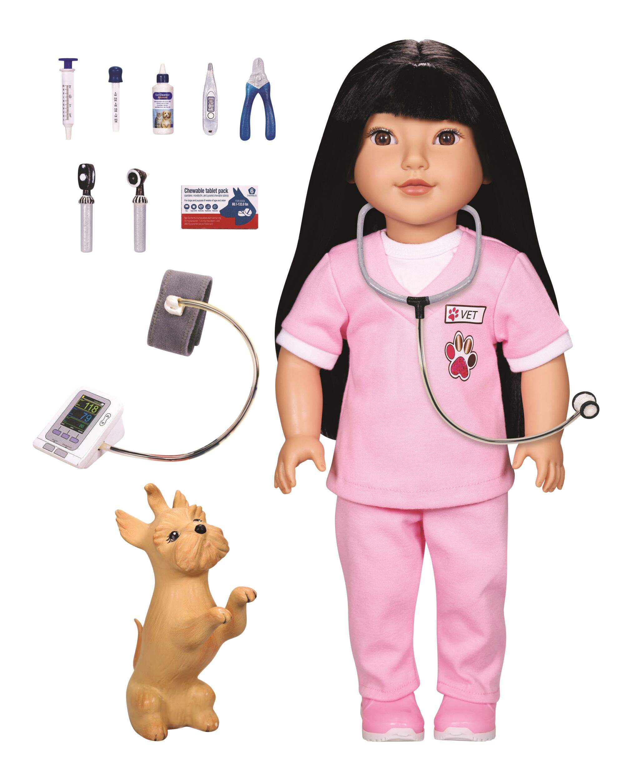Stella & Finn Newberry Deluxe Doll Naomi Vet Playset, 18-in Composite_or_Mixed