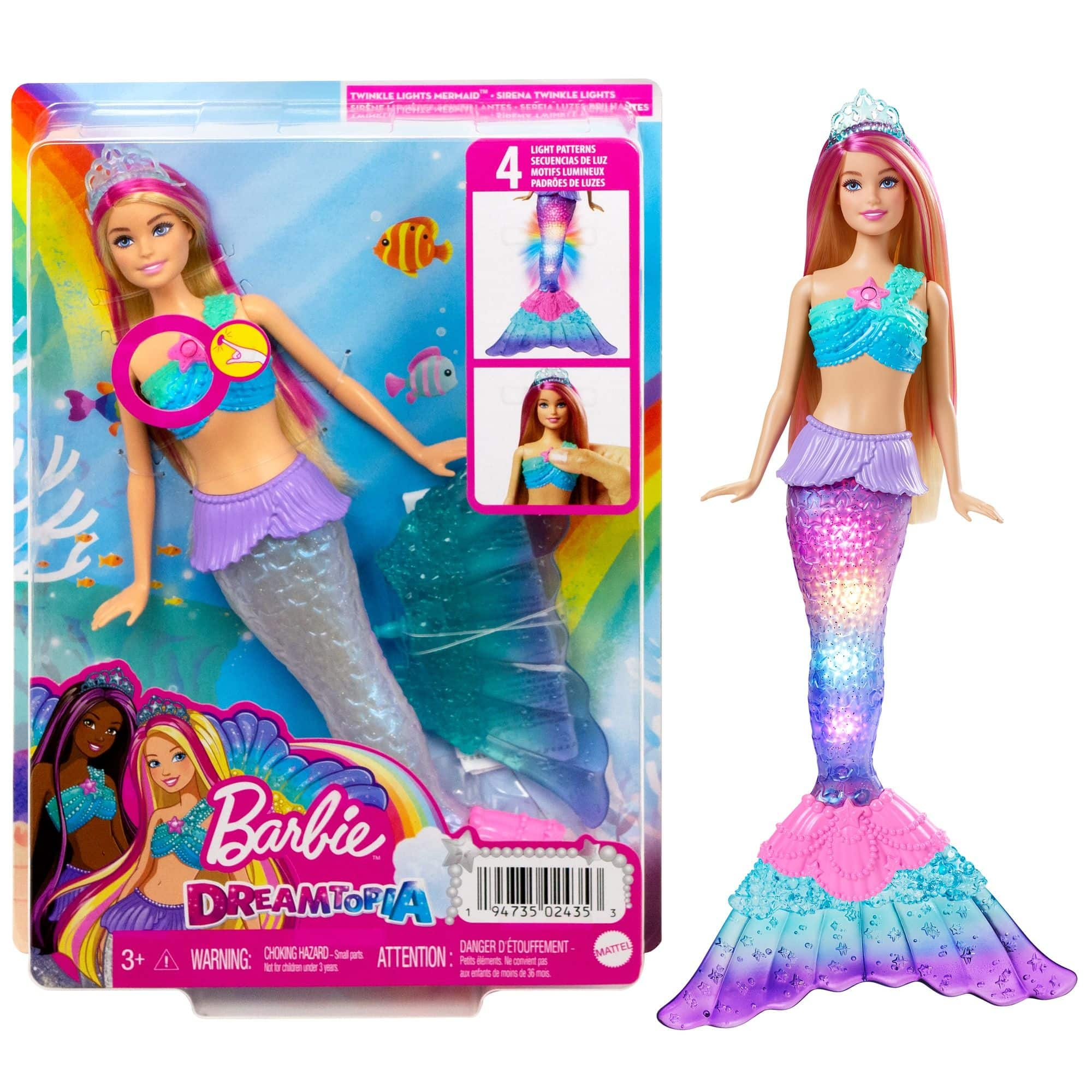 Barbie Dreamtopia Twinkle Lights Mermaid Doll Ages 3 to 7 Canadian Tire