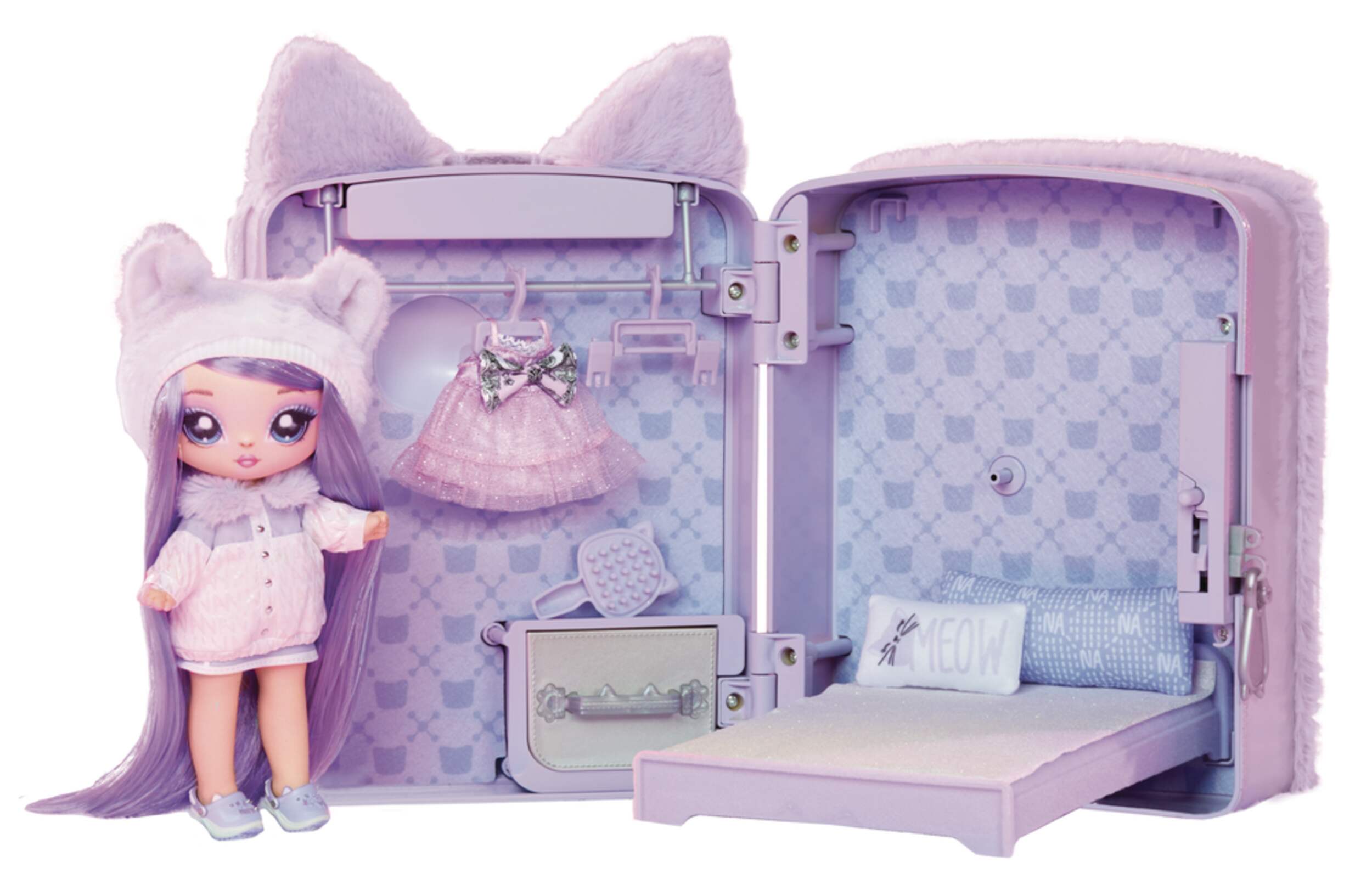 Na! Na! Na! Surprise 3-in-1 Backpack Bedroom Series 3 Playset, Kitty Themed Styles, Assorted Composite_or_Mixed