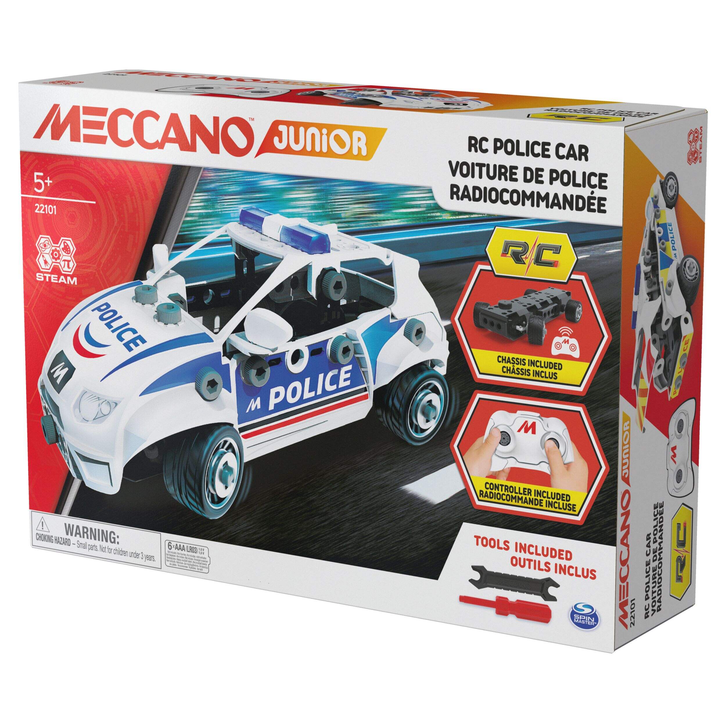 Meccano Jr Police Car Set, Ages 8+ Front_Angled_Left