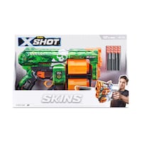 Foudroyeur Zuru X-Shot Skins Dread, 7 motifs uniques, capacité de 12 fléchettes, 8 ans et plus Front_Flat