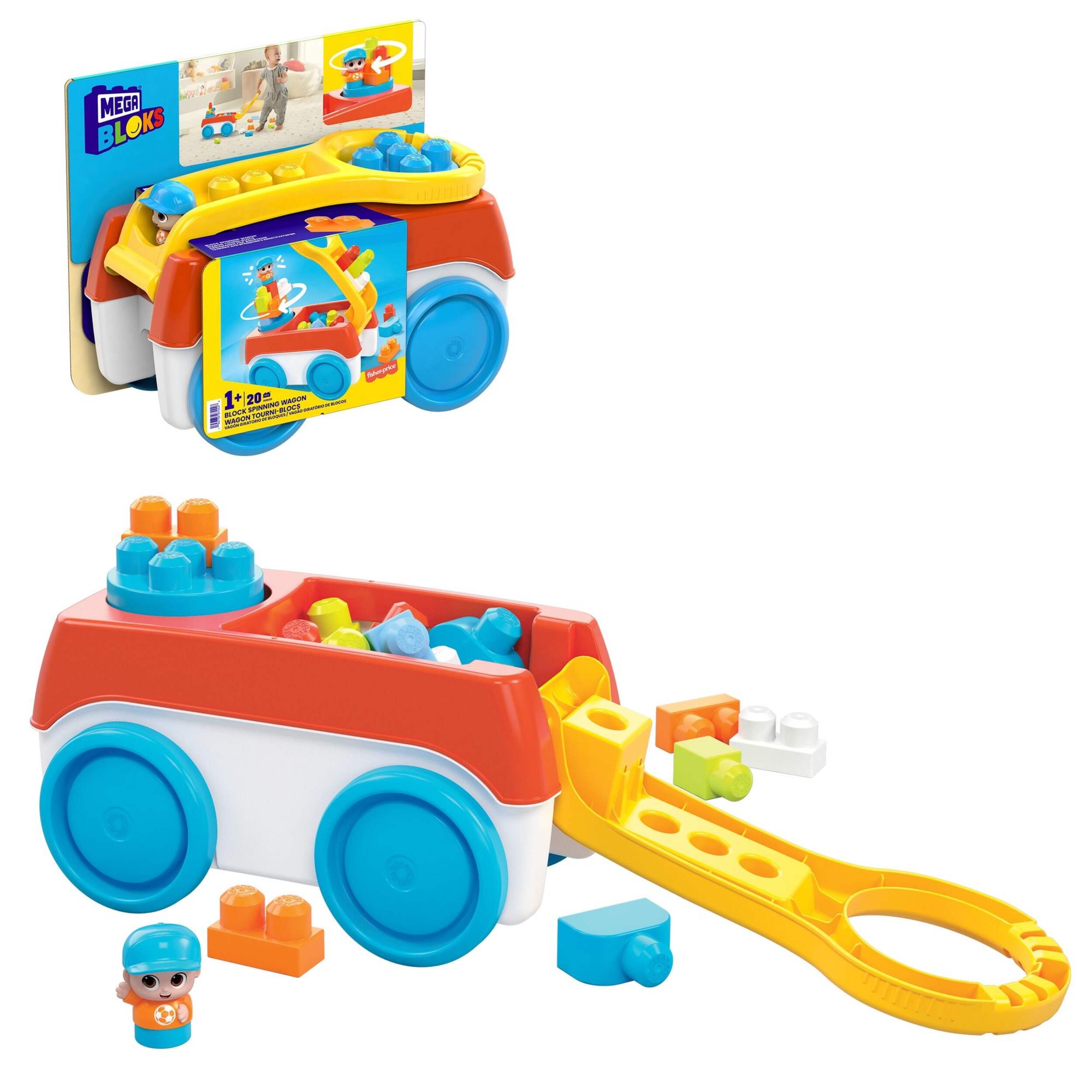 Fisher-Price® Mega 1st Builders Block Spinning Wagon, Ages 1+ Composite_or_Mixed