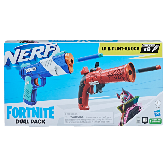 Fourdroyeur de fléchettes en mousse NERF Fortnite LP et FlintKnock