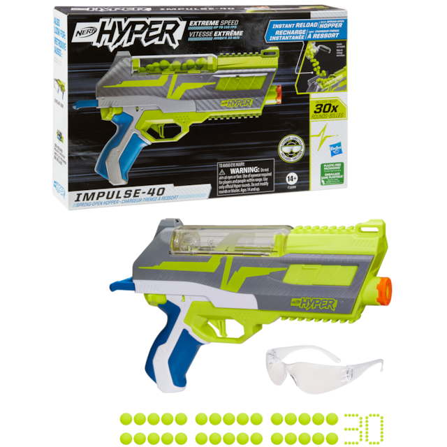 NERF Hyper Impulse40 Foam Dart Blaster with 30 NERF Hyper Rounds
