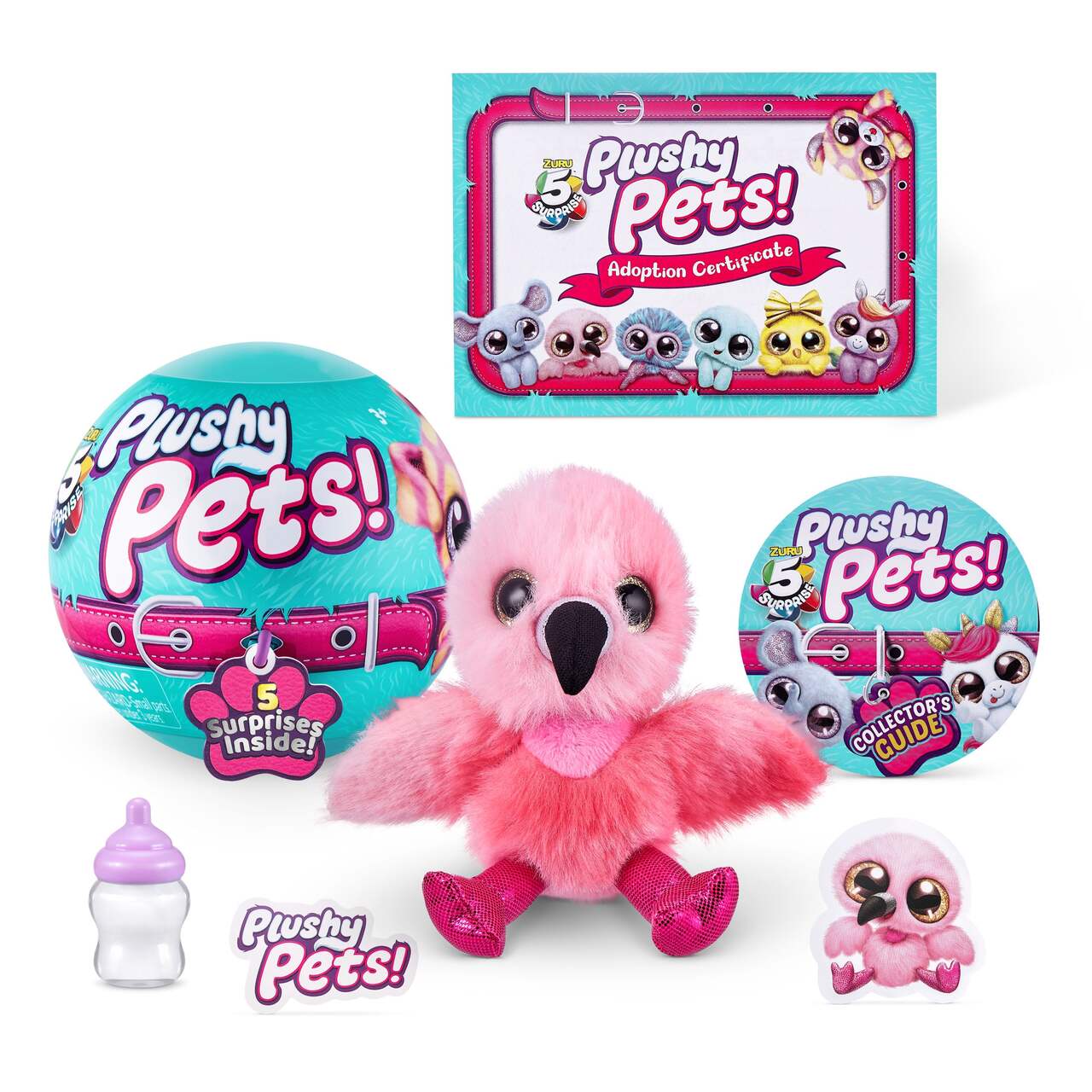 Zuru 5-Surprise Plushy Pets, Kids' Super Soft Mini Stuffed Animal
