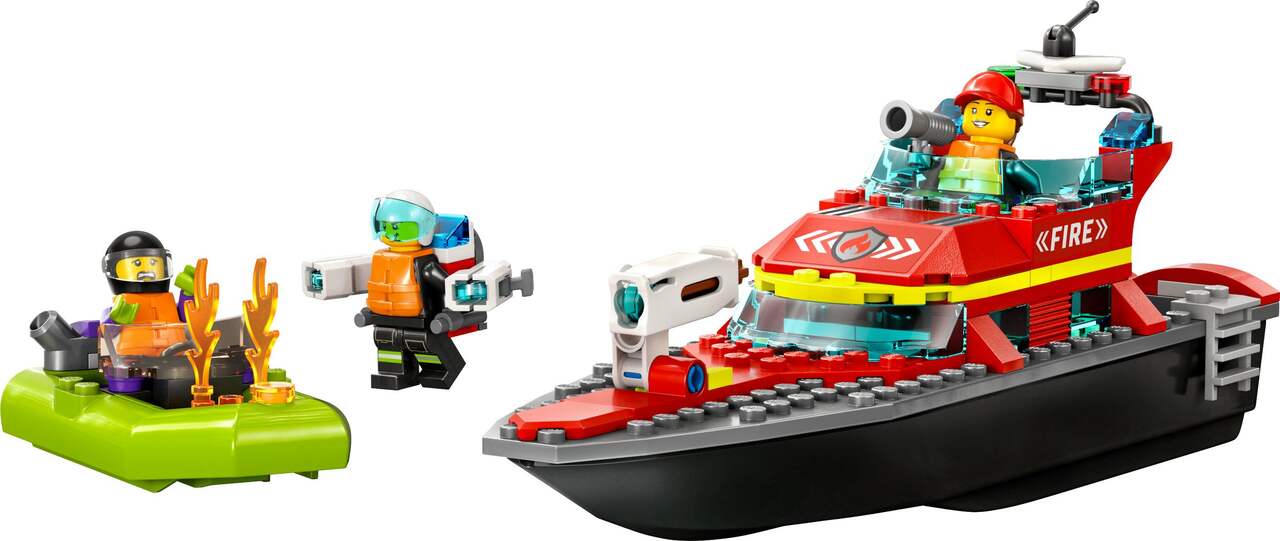 LEGO® City Fire Rescue Boat Building Toy Set - 60373, 144-pcs