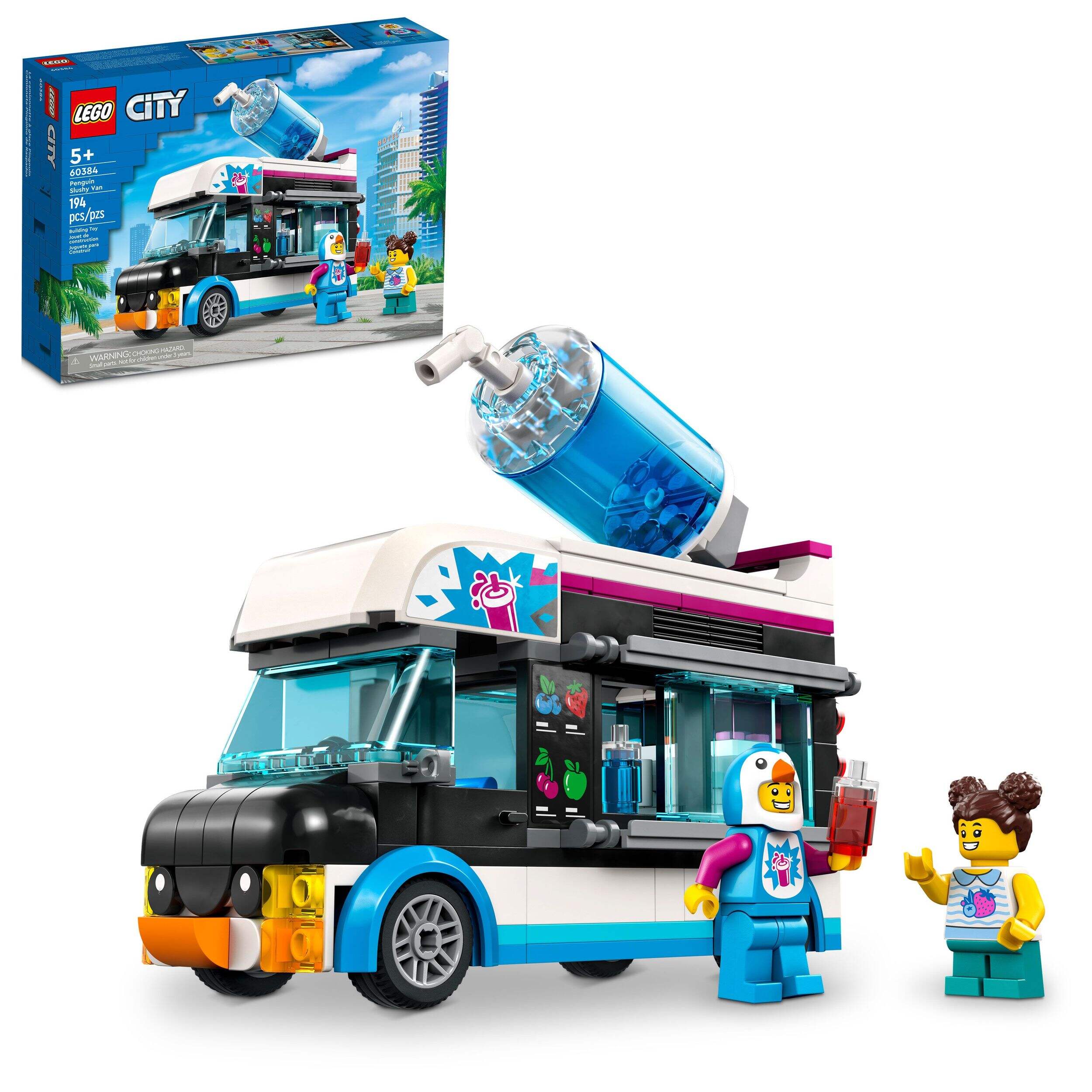 LEGO® City Penguin Slushy Van Building Toy Kit for Kids - 60384, 194-pcs, Ages 5+ Composite_or_Mixed