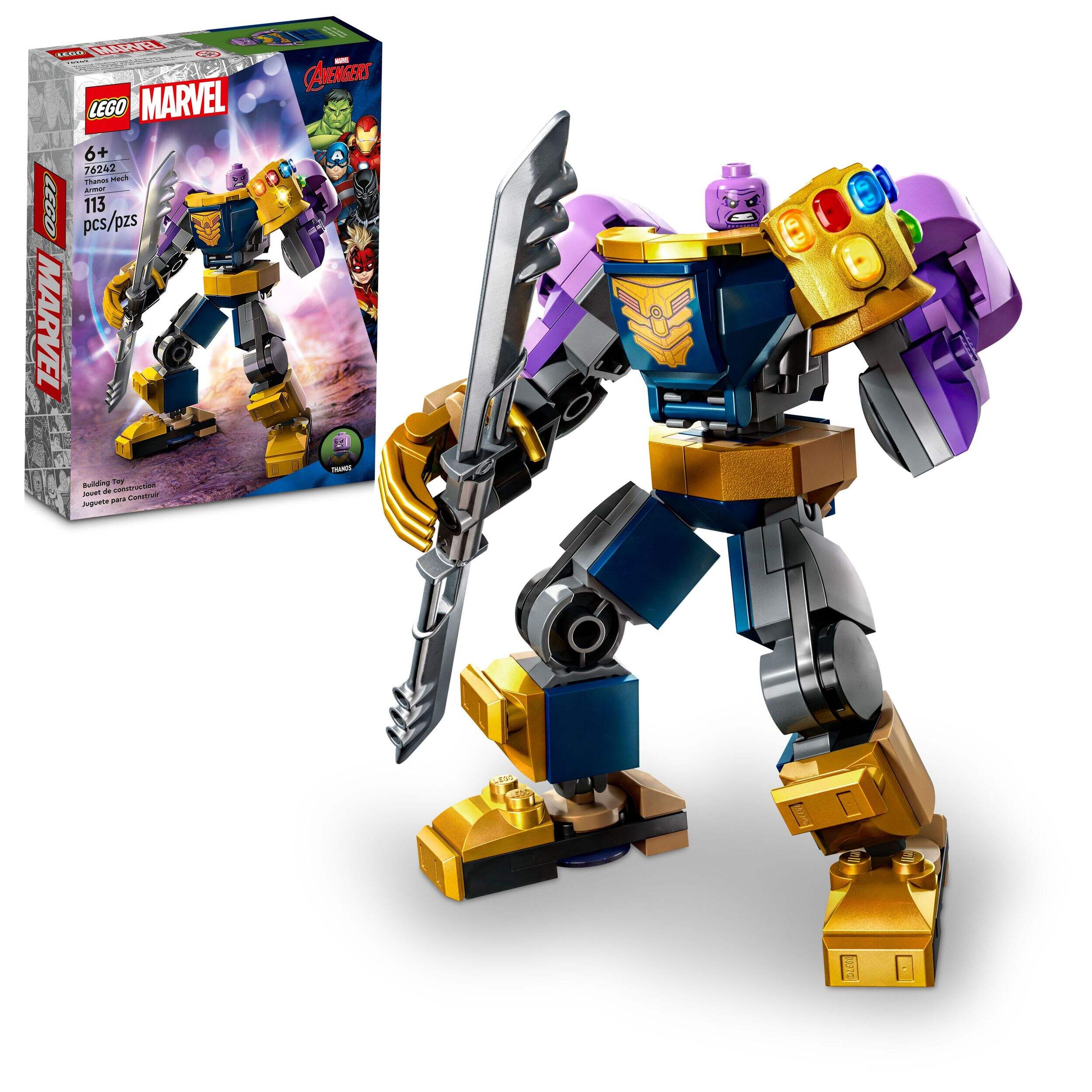 LEGO® Marvel Thanos Mech Armor Buildable Toy Set - 76242, 113-pcs, Ages 6+ Composite_or_Mixed