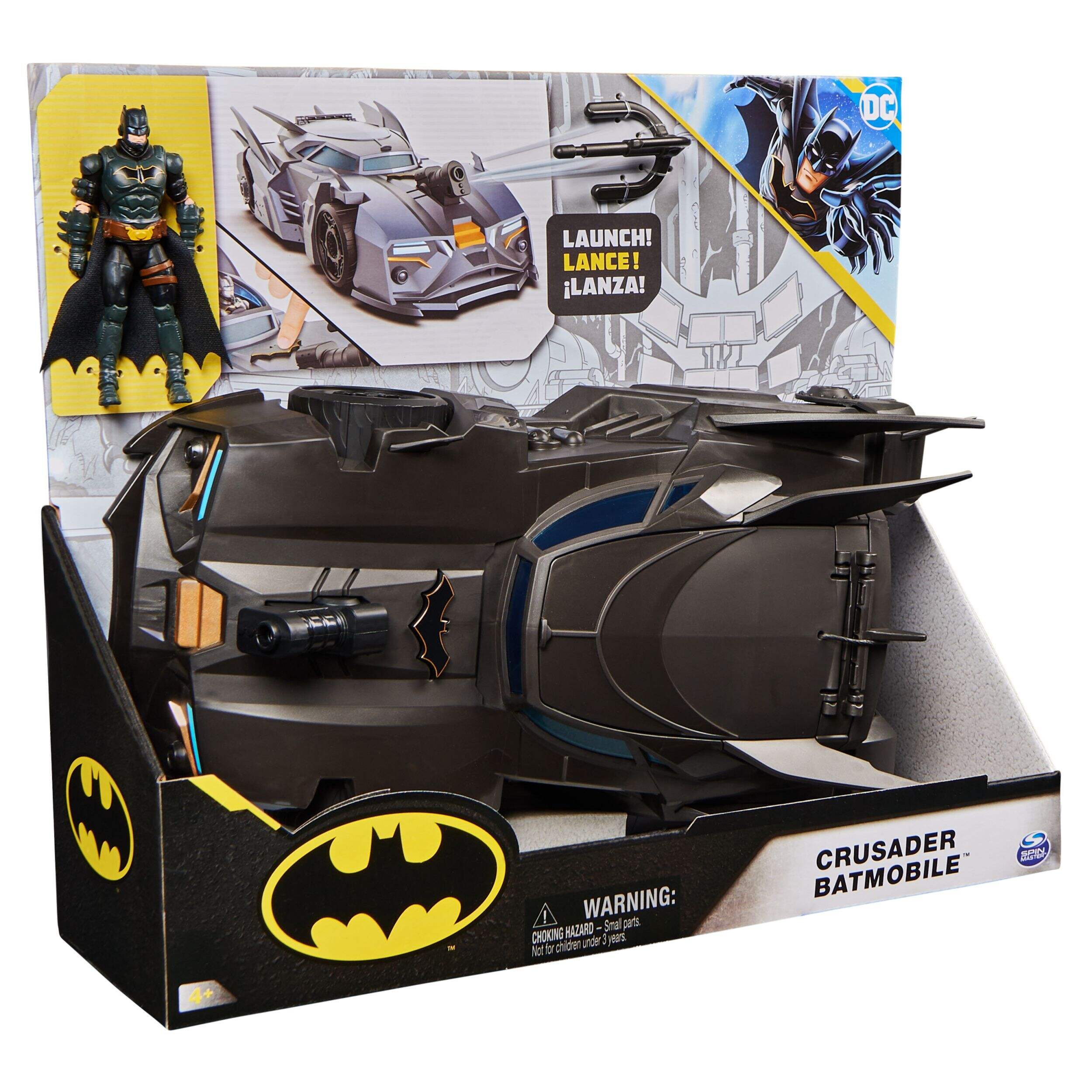 DC Comics Batmobile with 4-in Figure Front_Angled_Right