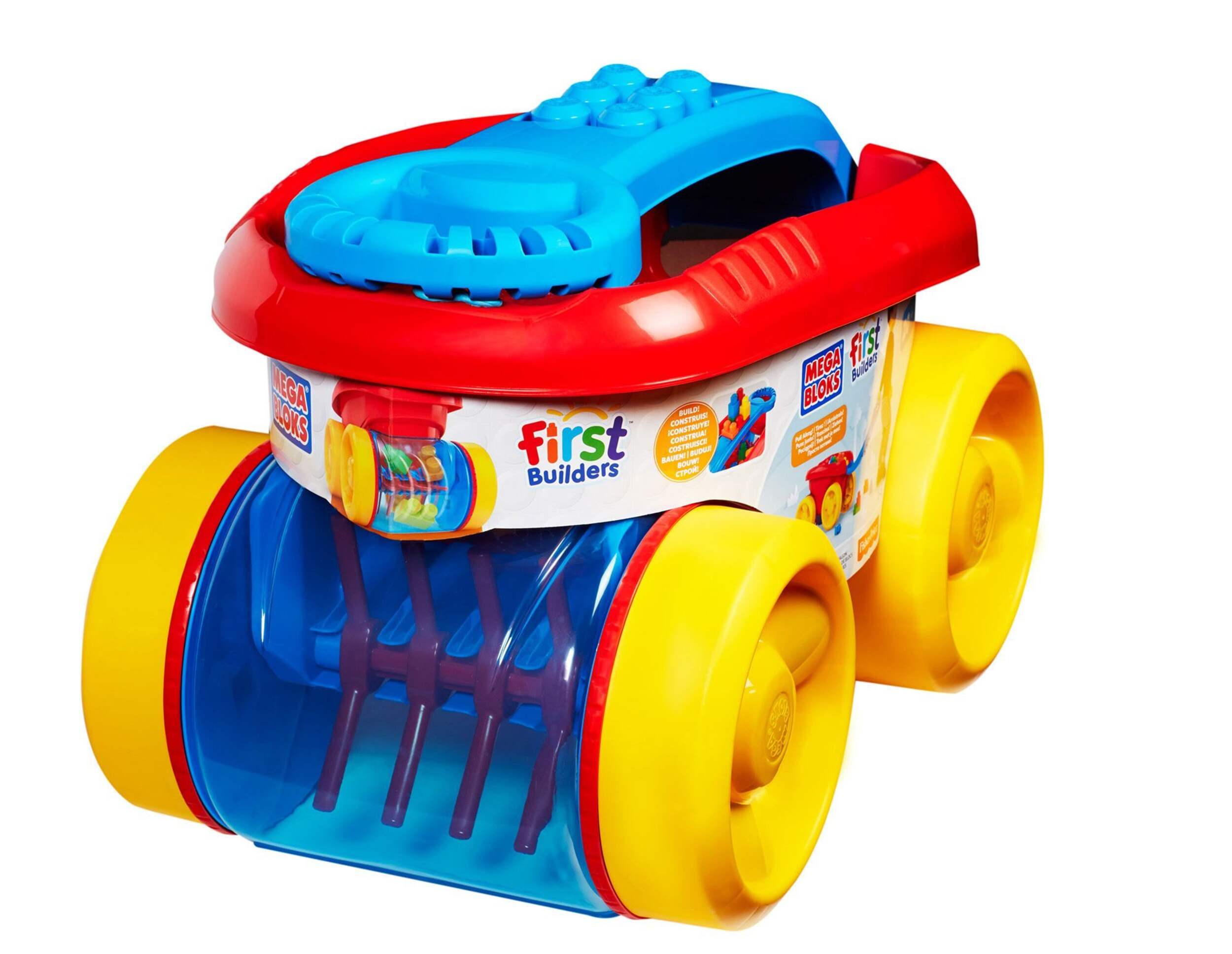 Mega Bloks First Builders™ Block Scooping Wagon, 20-pc Front_Angled_Left