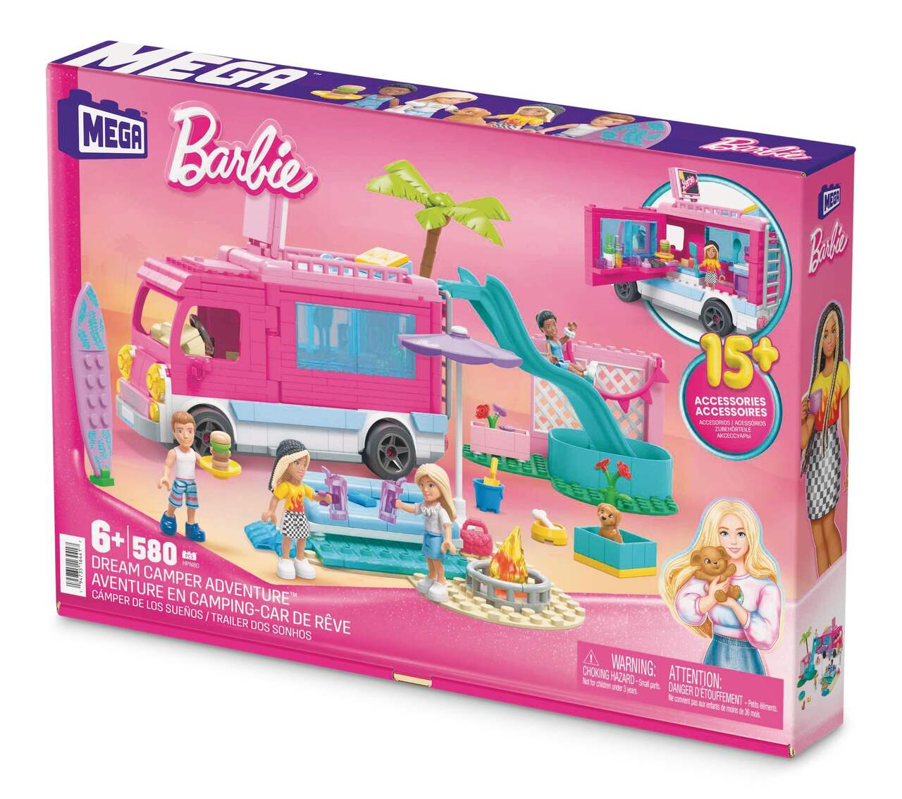 barbie dreamcamper adventure camping playset with accessories