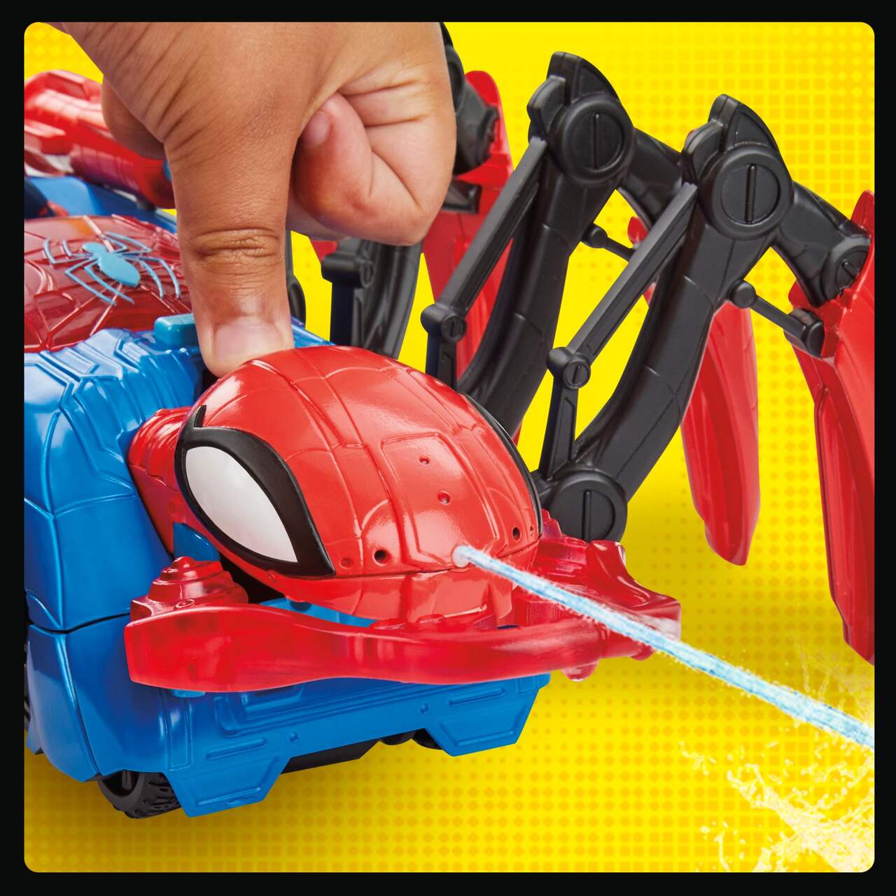 Marvel spider-man véhicule araignée de combat, jouets de super-héros pour  enfants, lance de l'eau et des projectiles, des 4 HASBRO Pas Cher 