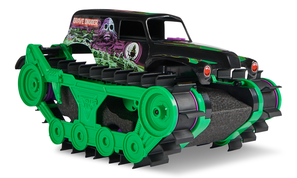 Monster Jam Grave Digger Trax Remote-Controlled Truck, Ages 4 ...