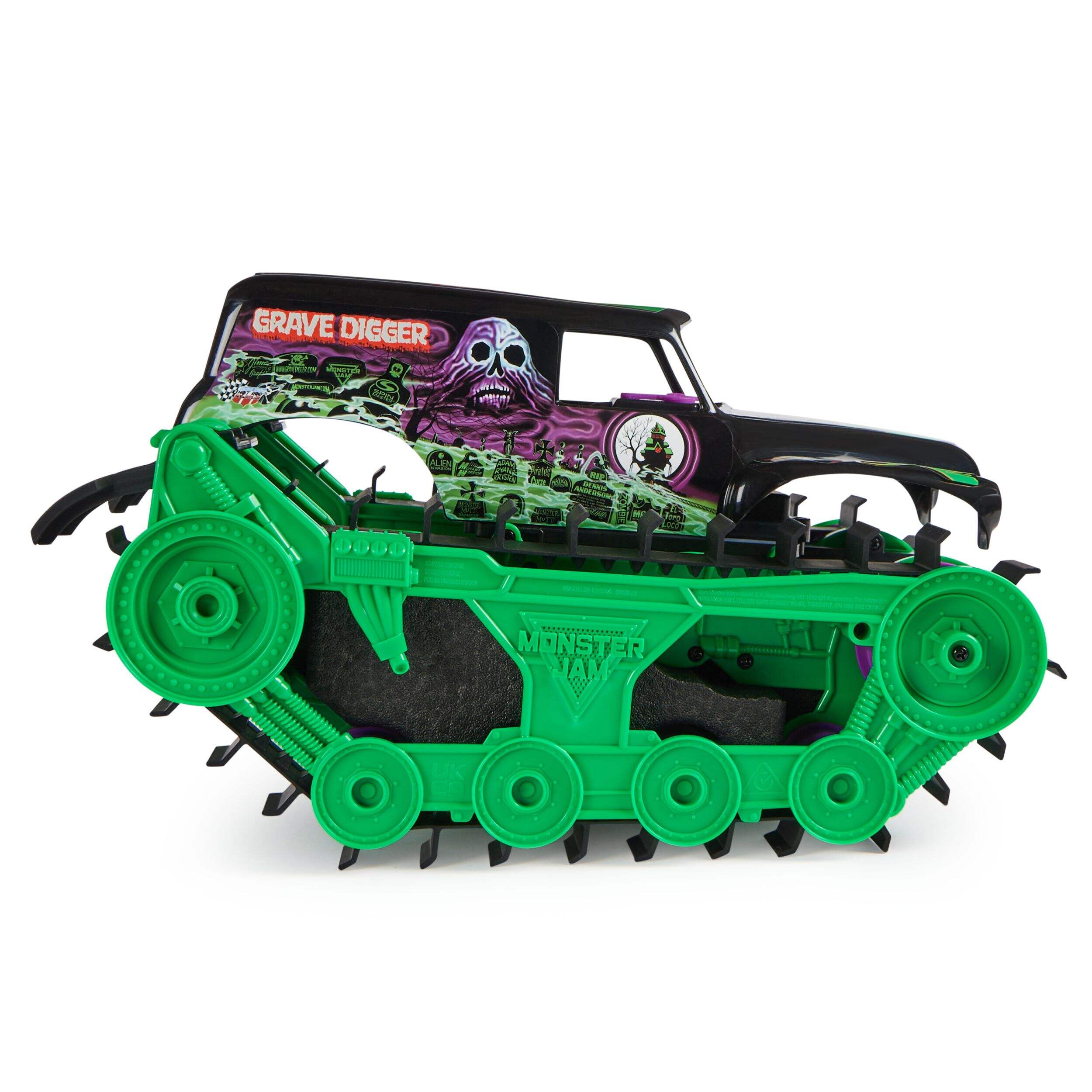 Monster Jam Grave Digger Trax Remote-Controlled Truck, Ages 4 ...