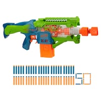 NERF Elite 2.0 Double Punch Motorized Dart Blaster with 50 Darts & Dual 10-Dart Clips, Ages 8+ Composite_or_Mixed