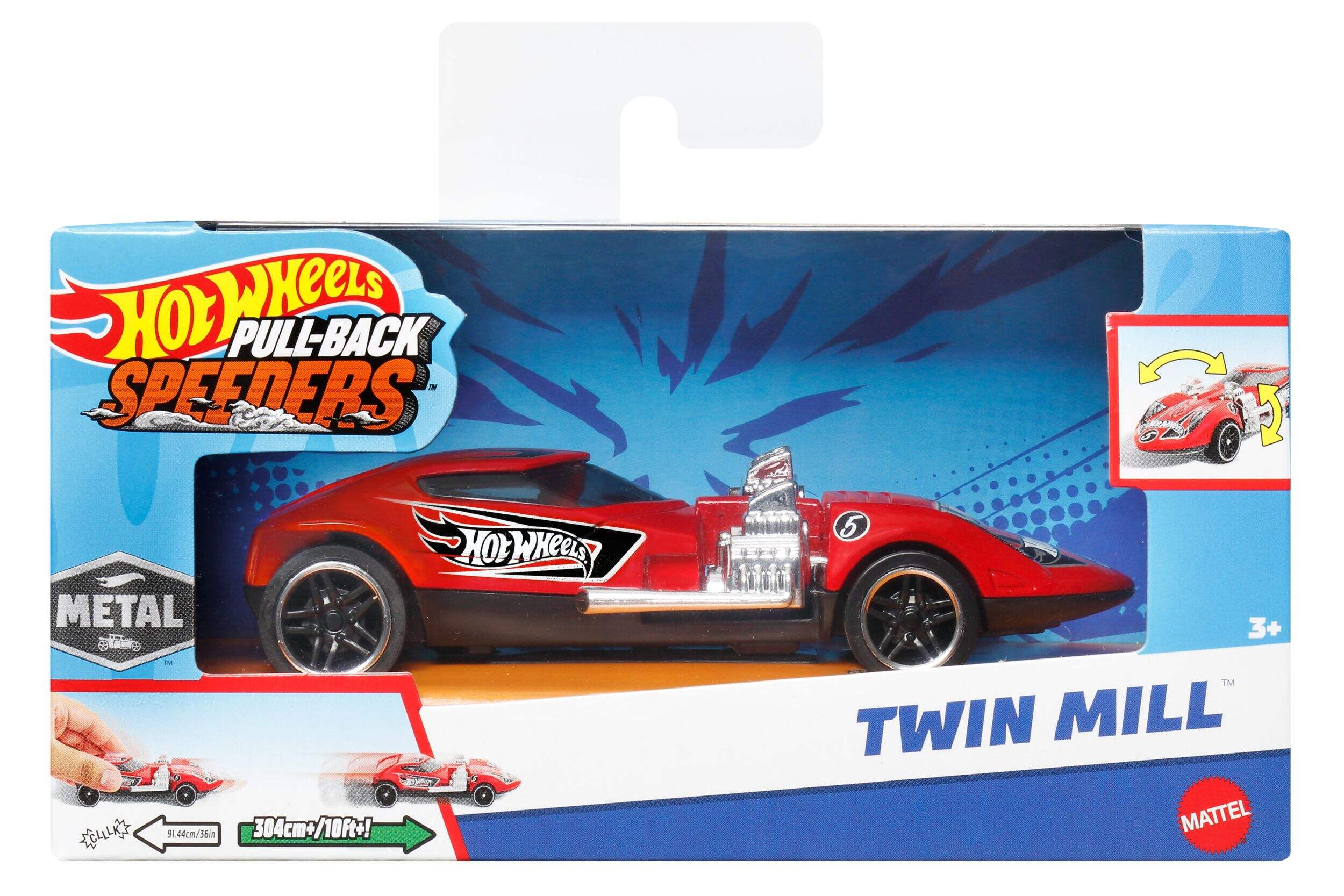 Hot Wheels® Pull-Back Speeders Collectible Cars, Assorted Styles, Ages 3+ Front_Flat